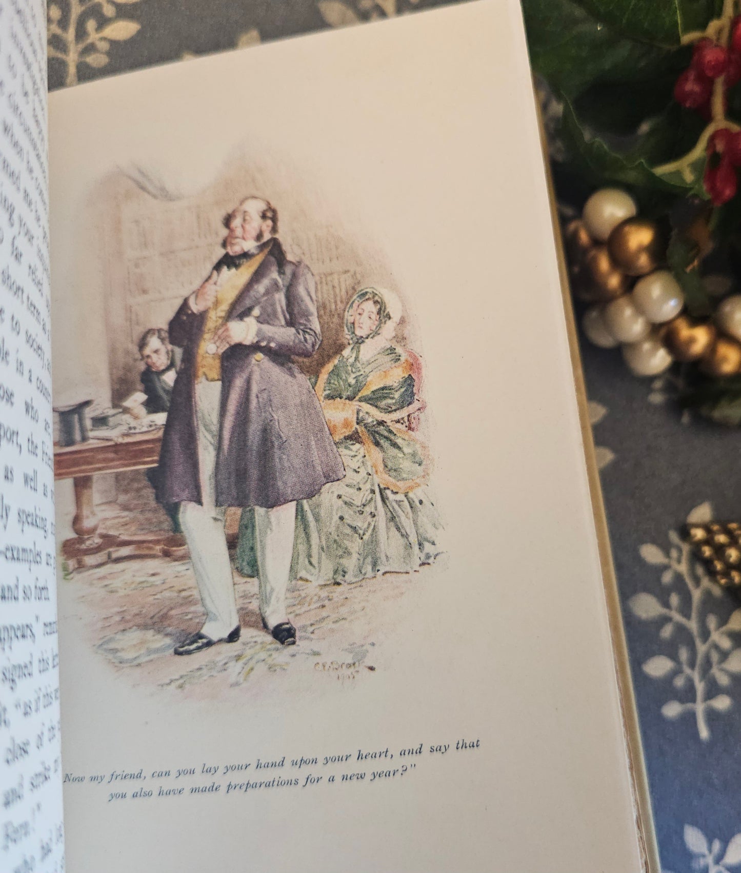 Antique De-Luxe "The Chimes" by Charles Dickens, Full Vellum