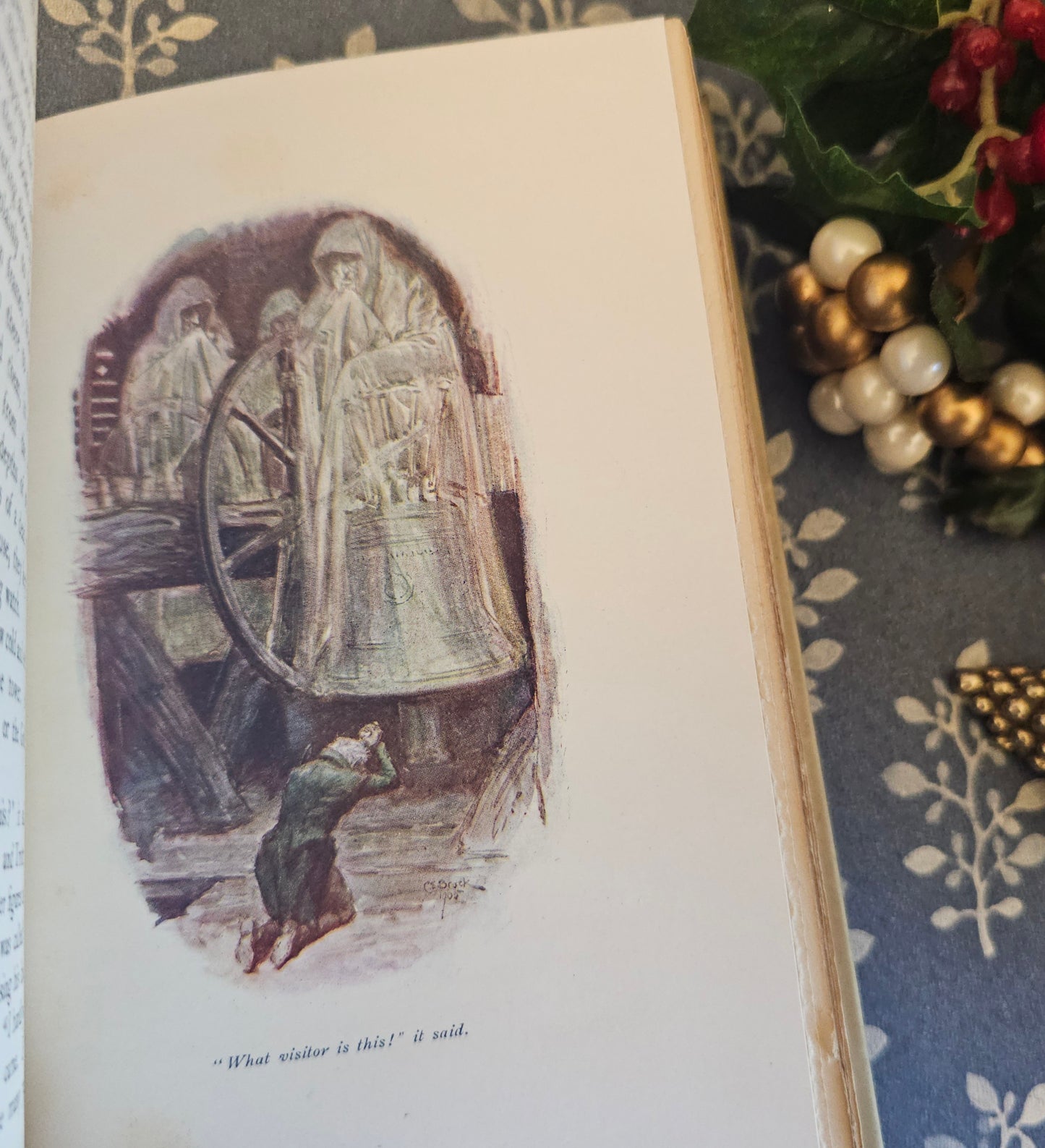 Antique De-Luxe "The Chimes" by Charles Dickens, Full Vellum