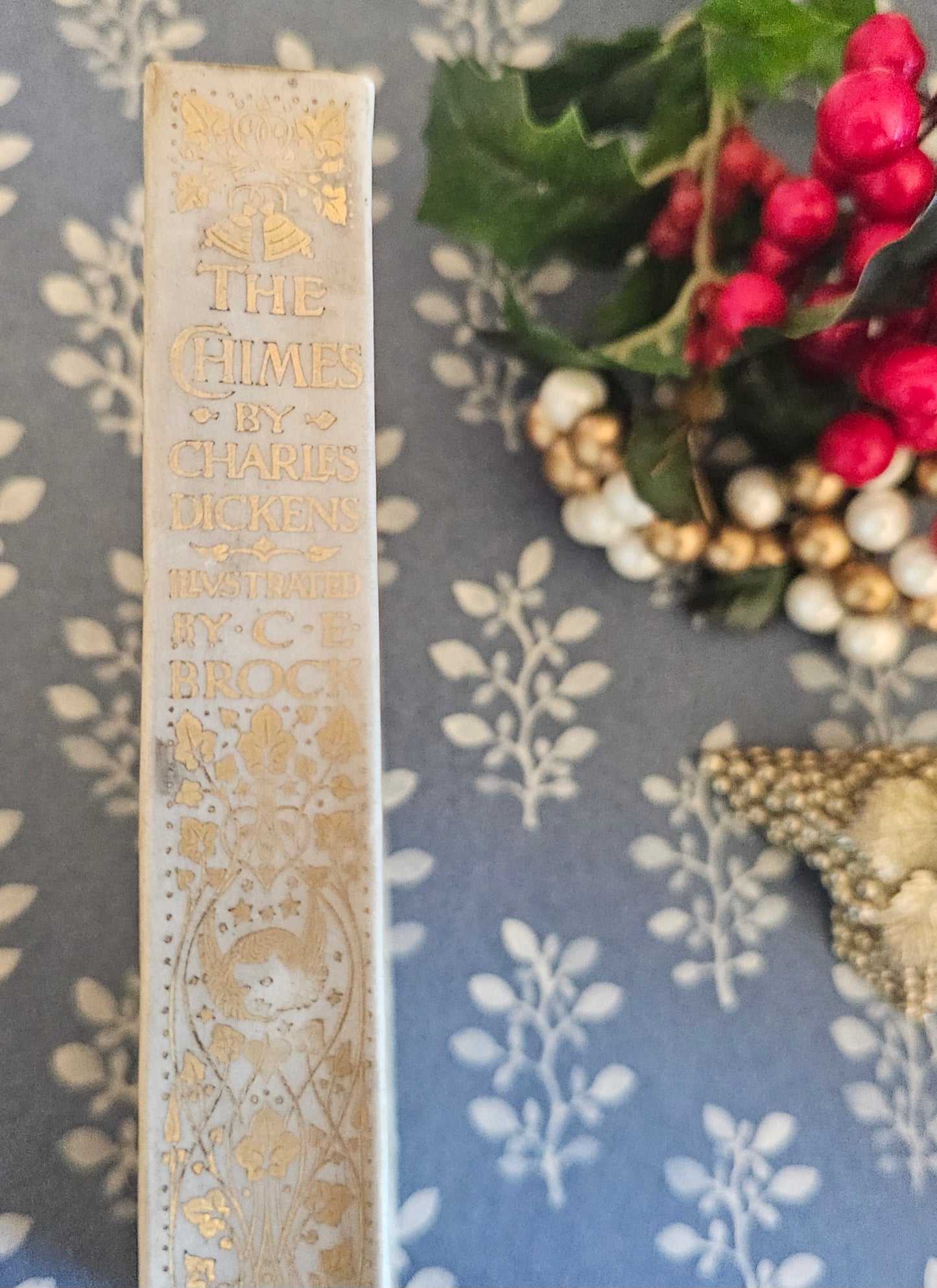 Antique De-Luxe "The Chimes" by Charles Dickens, Full Vellum