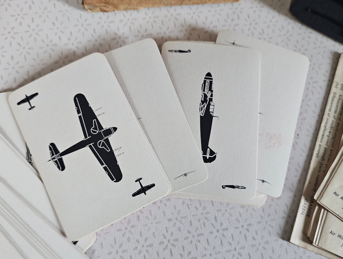 WW2 Aircraft Recognition Silhouette Cards - Complete Set - July 1942