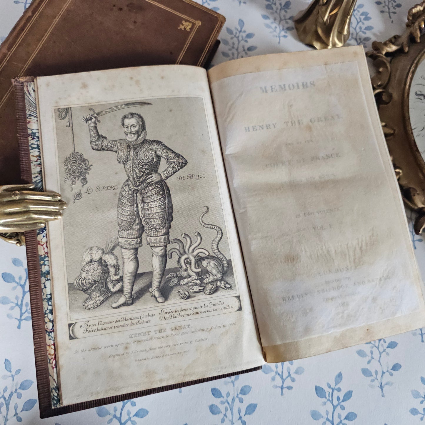 1824 Memoirs of Henry the Great of France - Leather Bound Antique