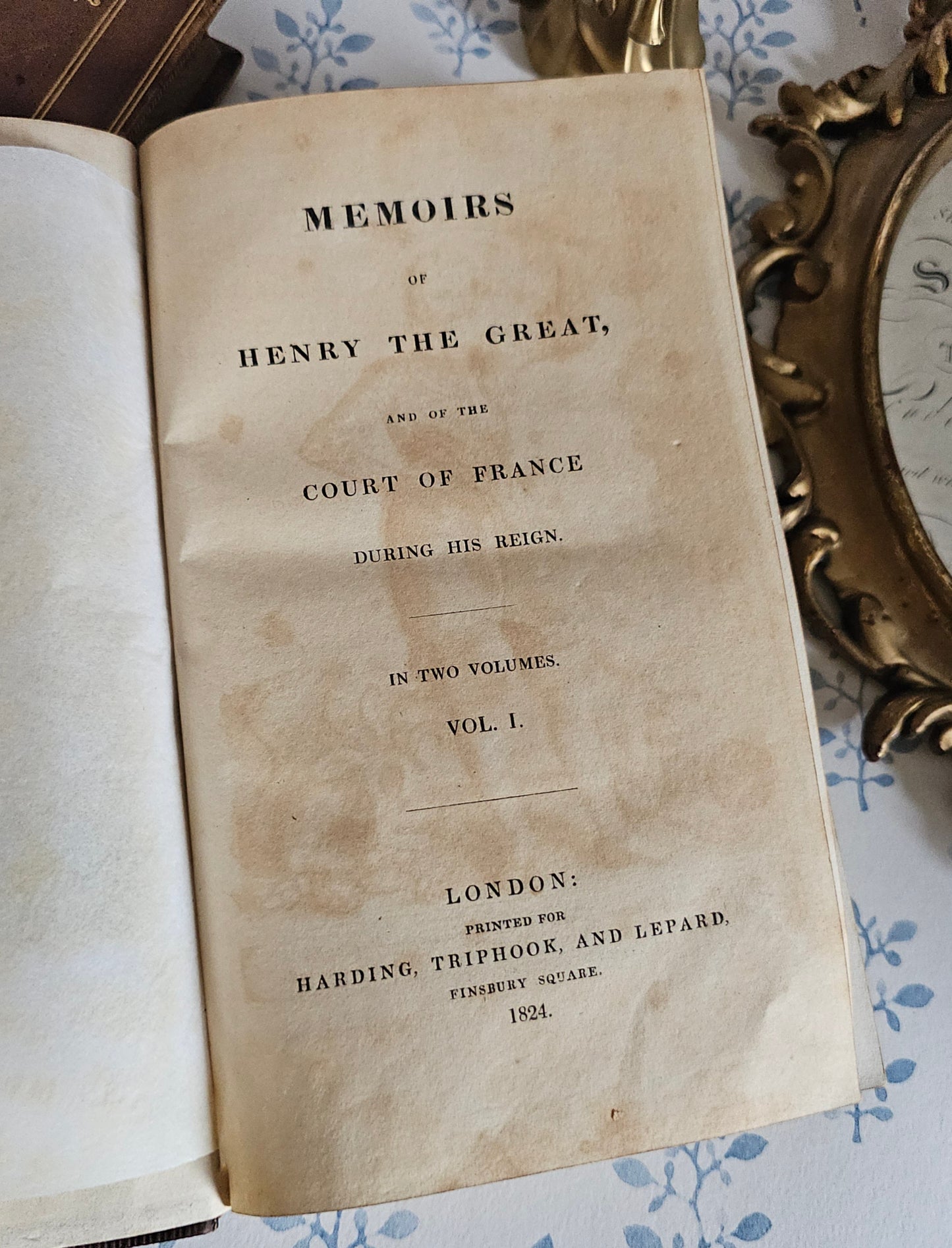 1824 Memoirs of Henry the Great of France - Leather Bound Antique