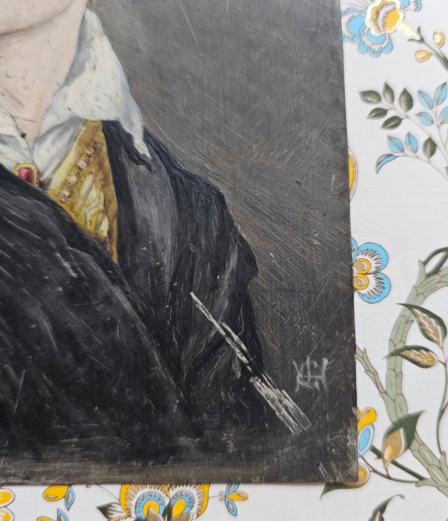 19th Century Portrait of Lord Byron / Antique Painting