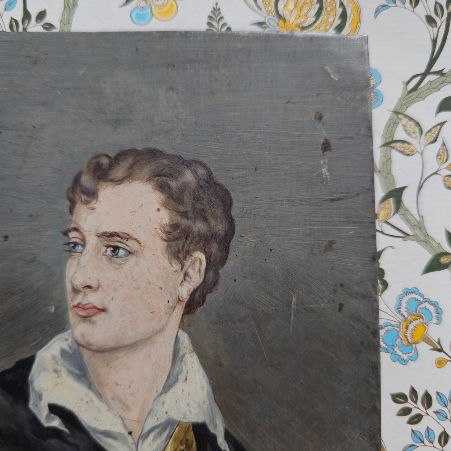 19th Century Portrait of Lord Byron / Antique Painting