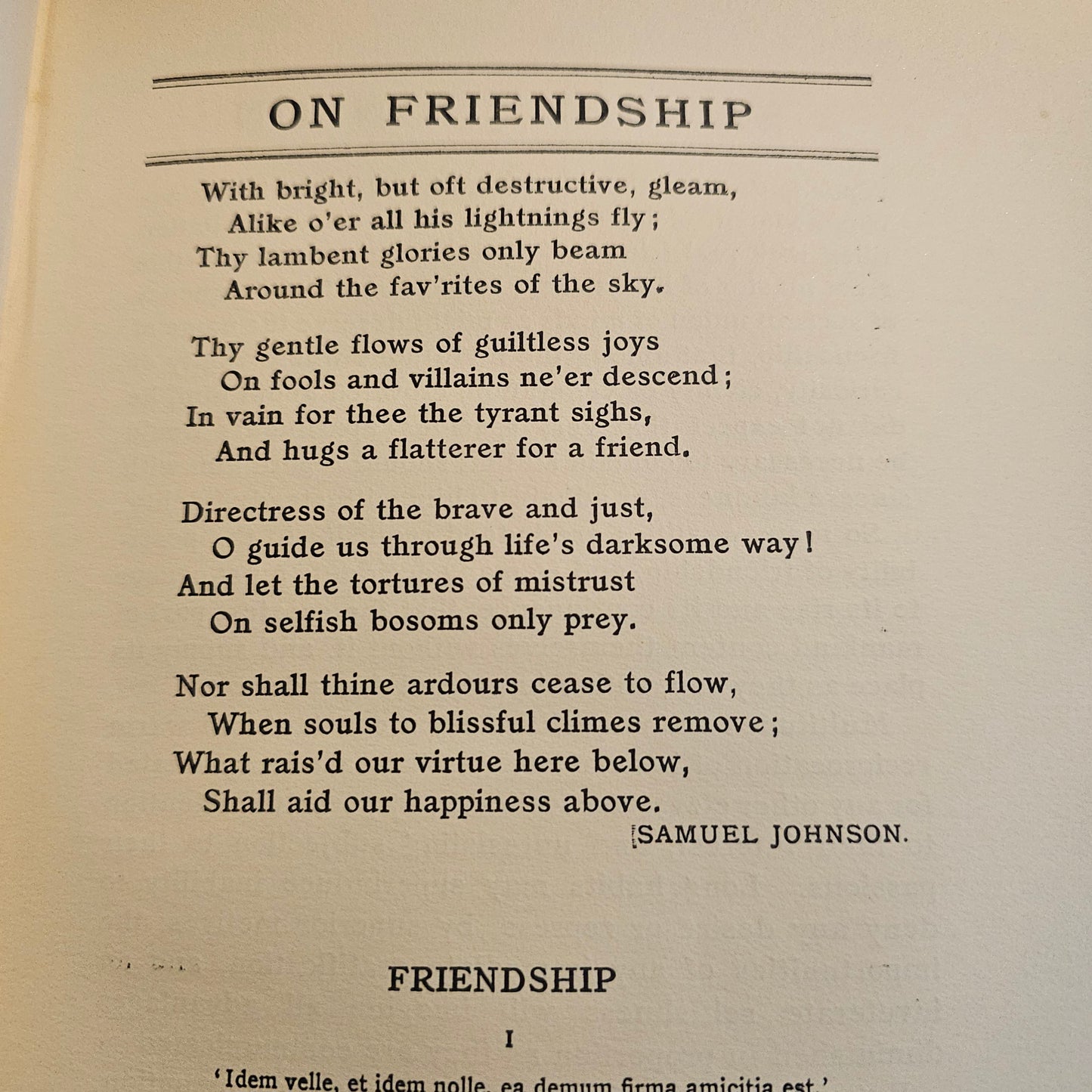 1909 The Book of Friendship - Poetry, Essays, Maxims - Antique