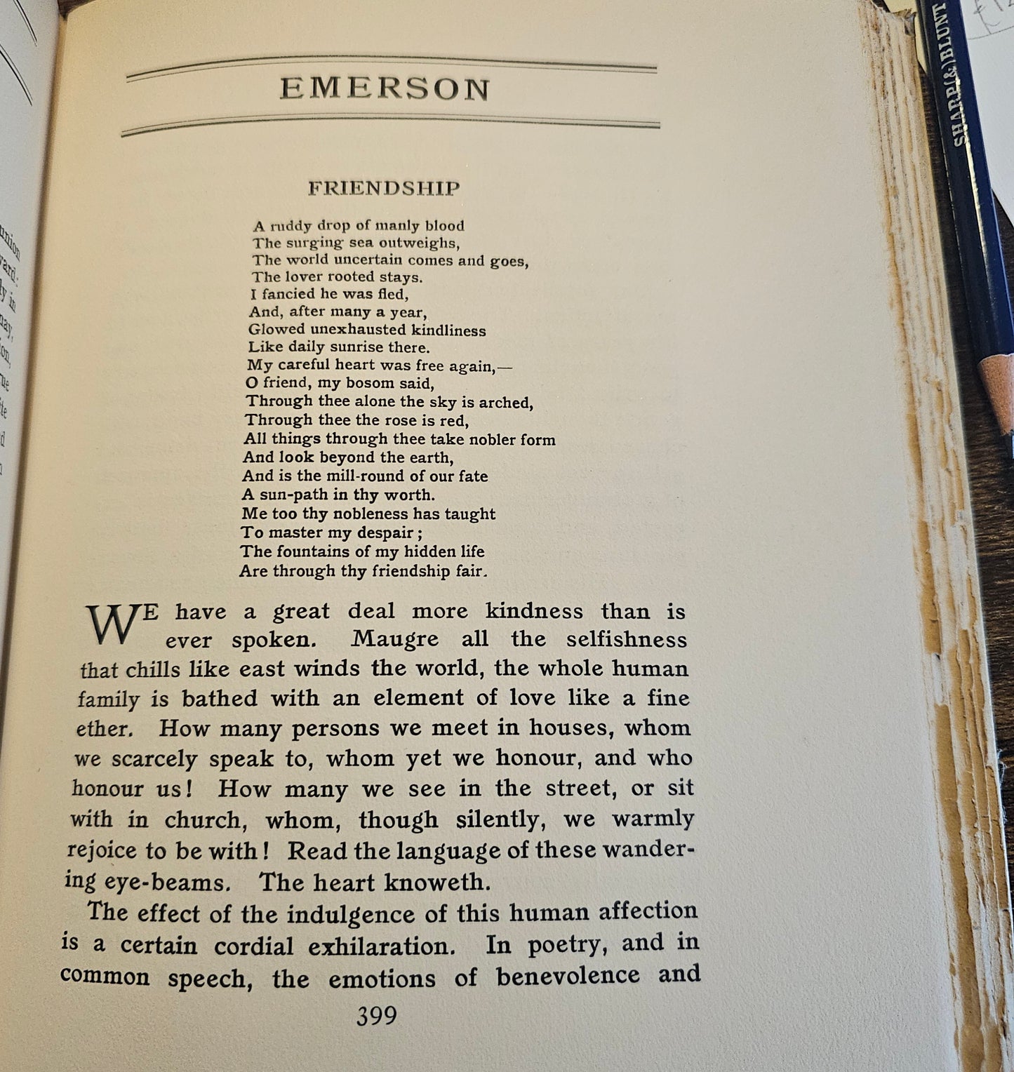 1909 The Book of Friendship - Poetry, Essays, Maxims - Antique