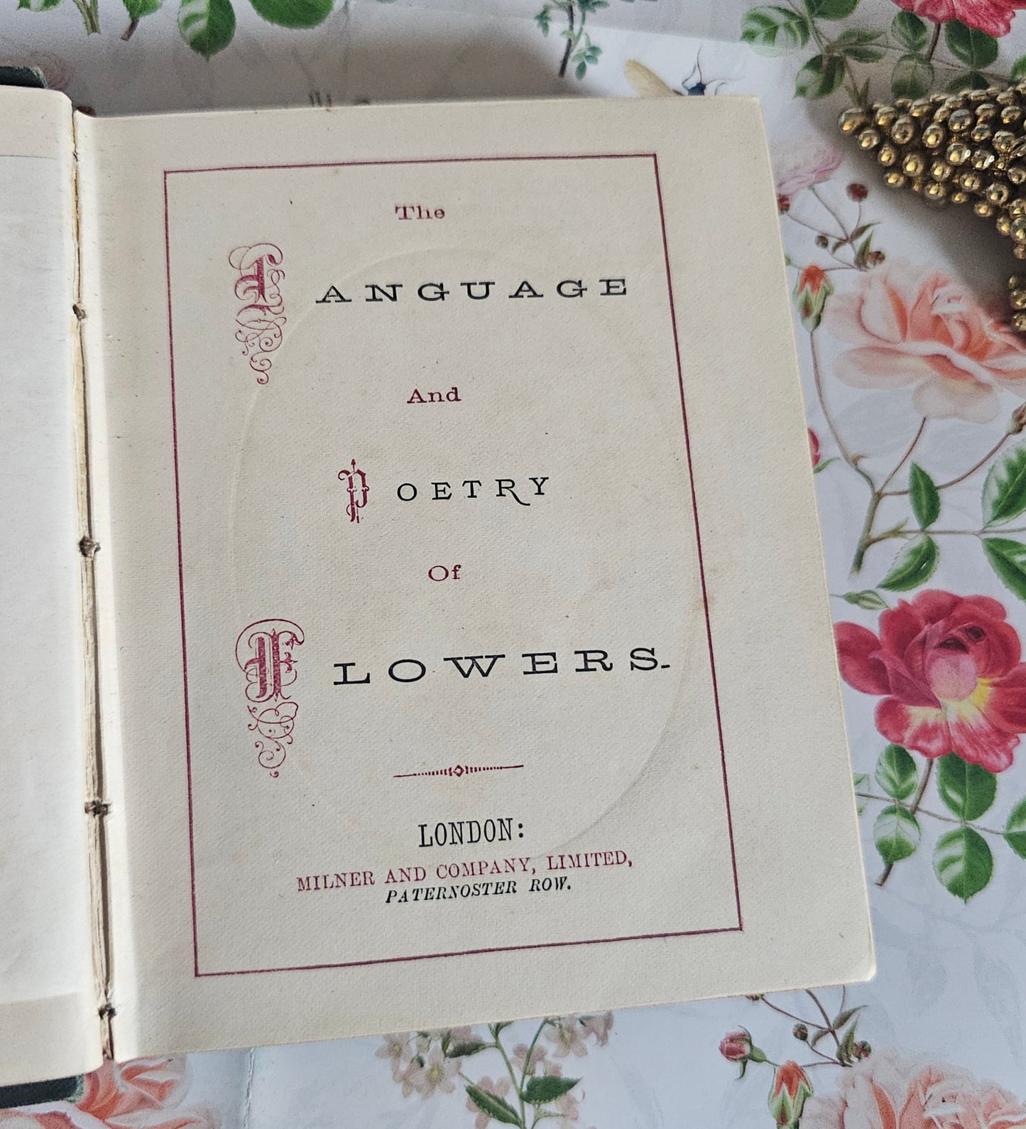 1885 The Language and Poetry of Flowers - Antique Book - Colour Illustrations