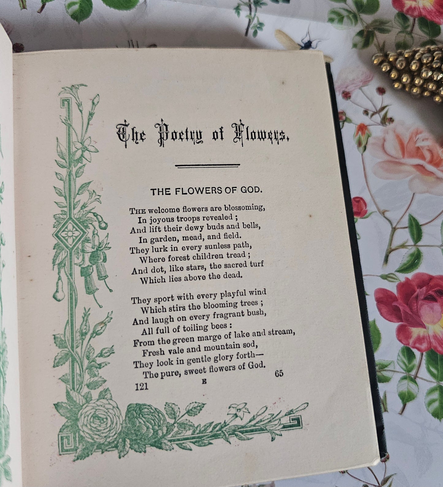1885 The Language and Poetry of Flowers - Antique Book - Colour Illustrations