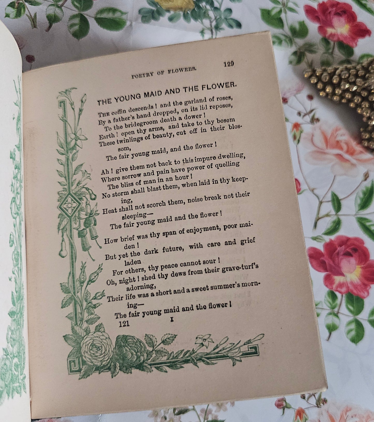 1885 The Language and Poetry of Flowers - Antique Book - Colour Illustrations