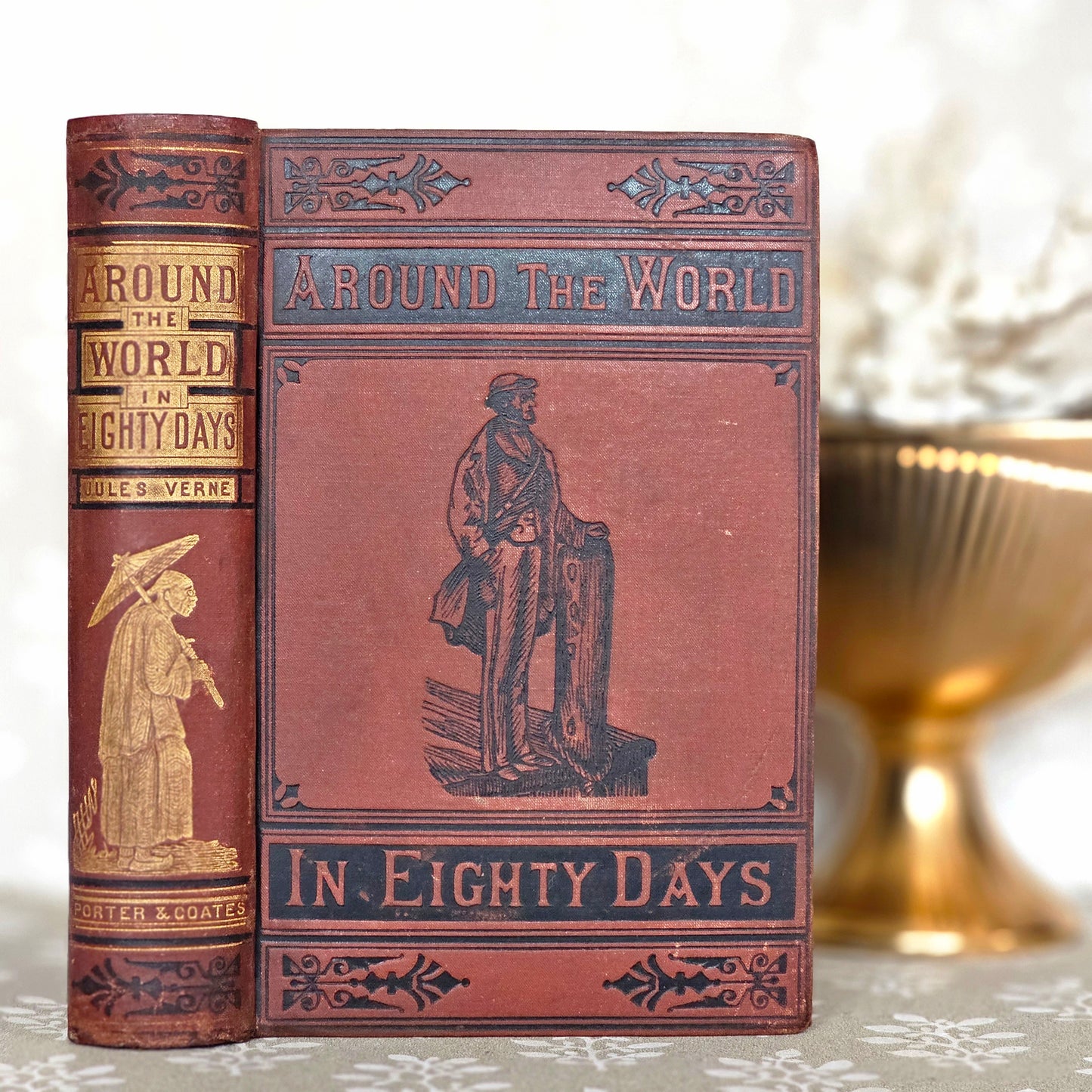 1873 Around the World in Eighty Days by Jules Verne - Early US Antique edition