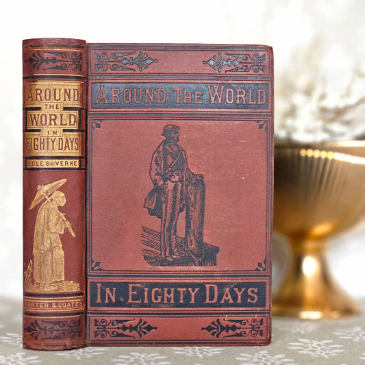 1873 Around the World in Eighty Days by Jules Verne - Early US Antique edition