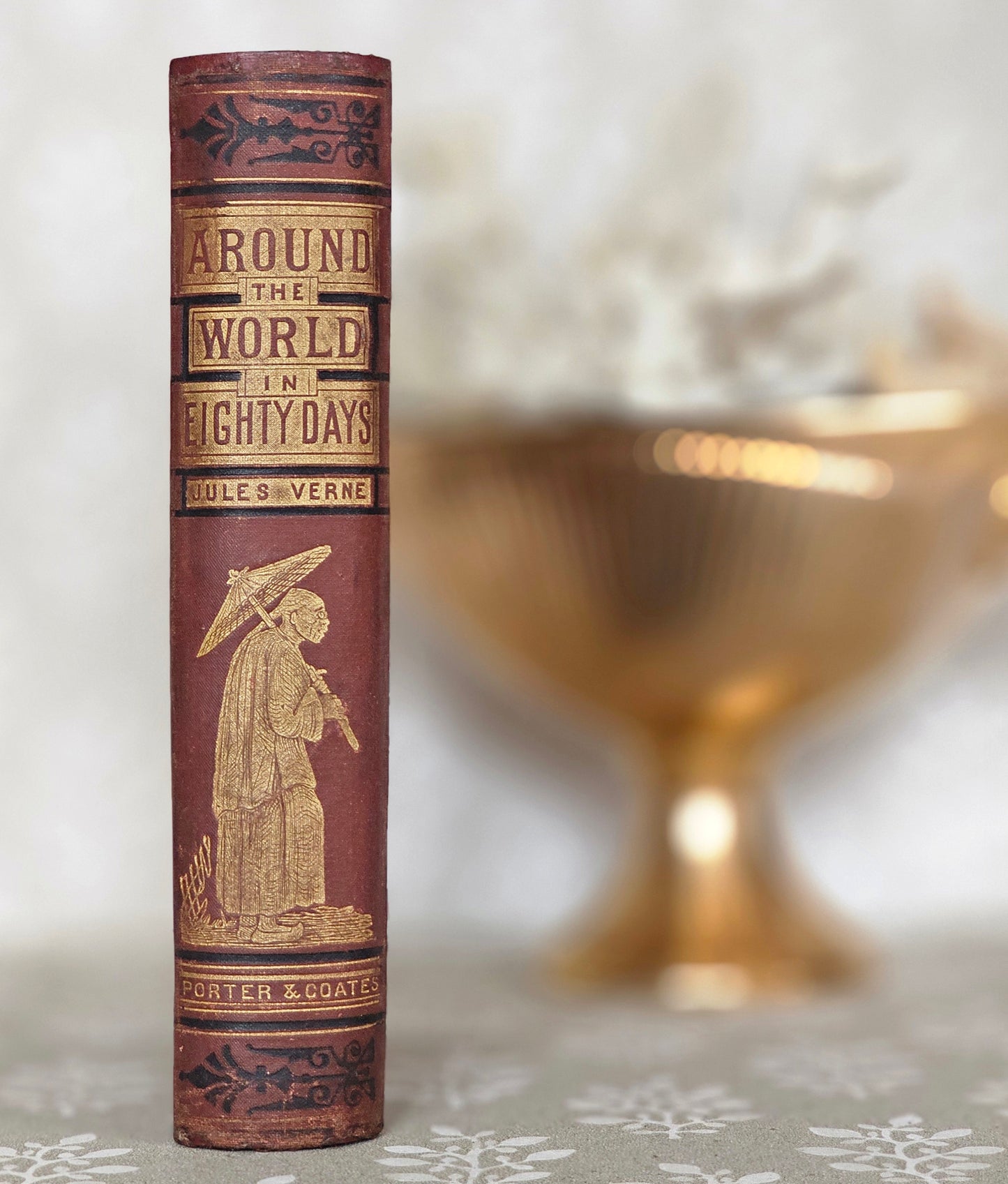1873 Around the World in Eighty Days by Jules Verne - Early US Antique edition