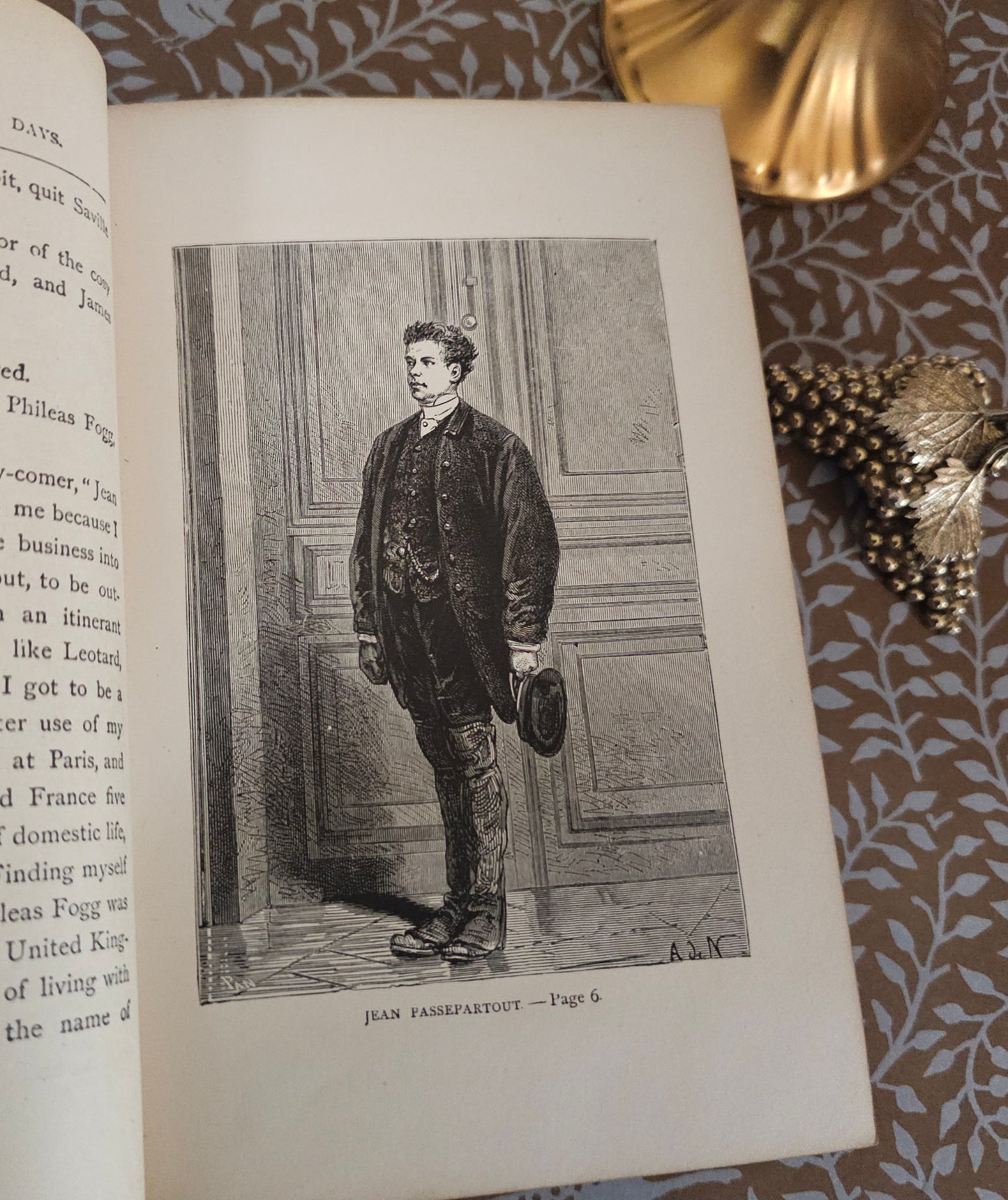 1873 Around the World in Eighty Days by Jules Verne - Early US Antique edition