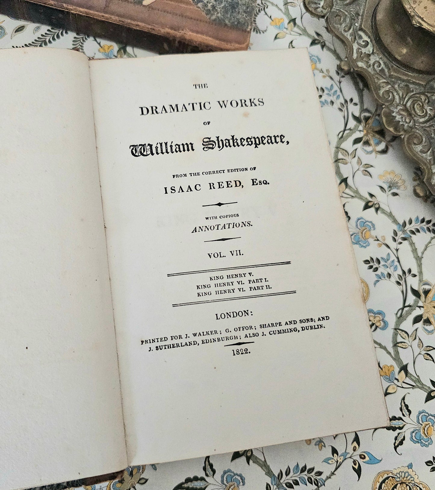 1822 The Dramatic Works of William Shakespeare - 5 Antique Books