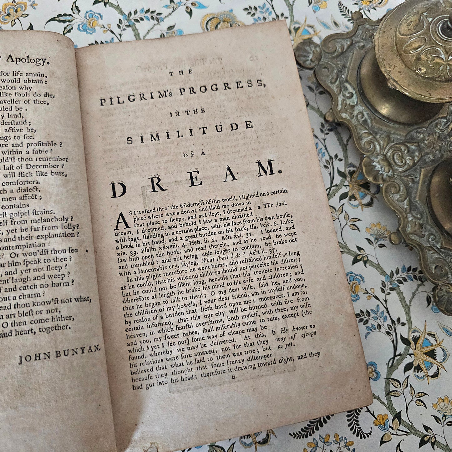 1763 Pilgrim's Progress by John Bunyan - Illustrated Antique Book - 263 Years Old