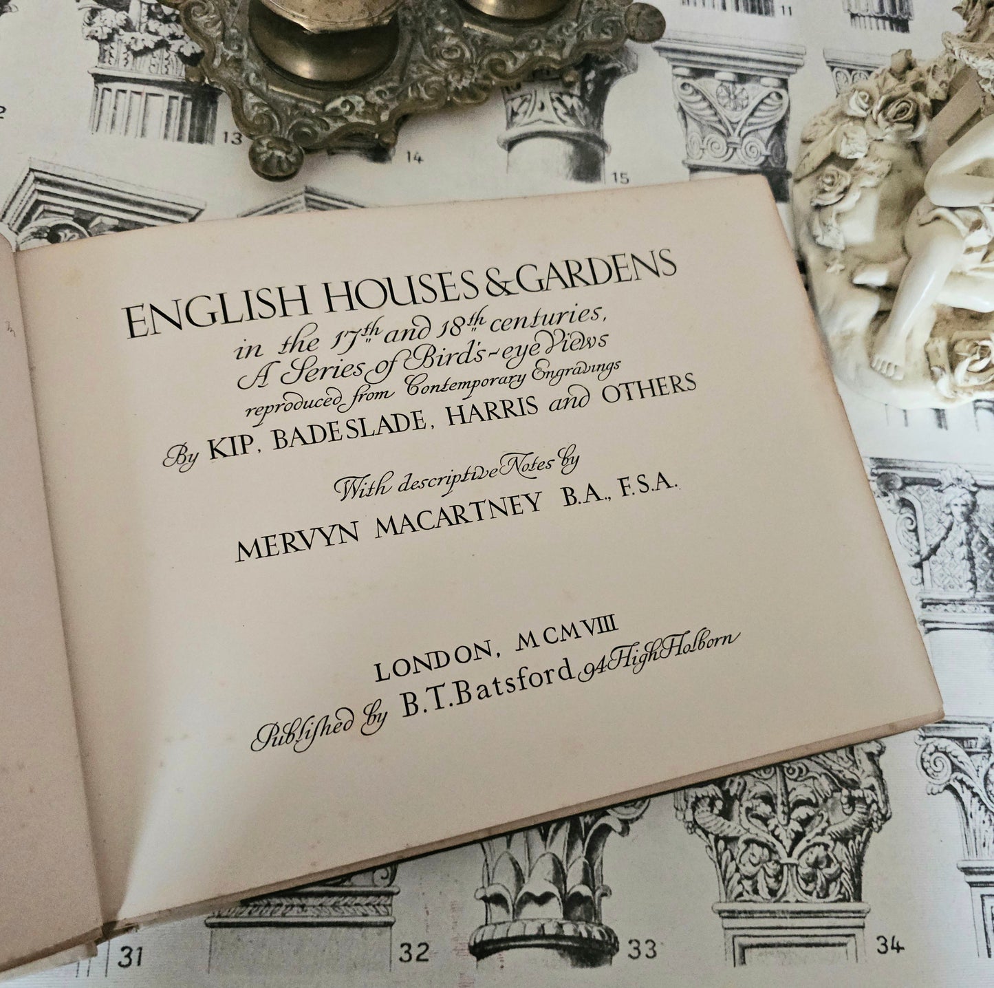 1908 English Houses and Gardens in the 17th and 18th Centuries - Illustrated Antique Book