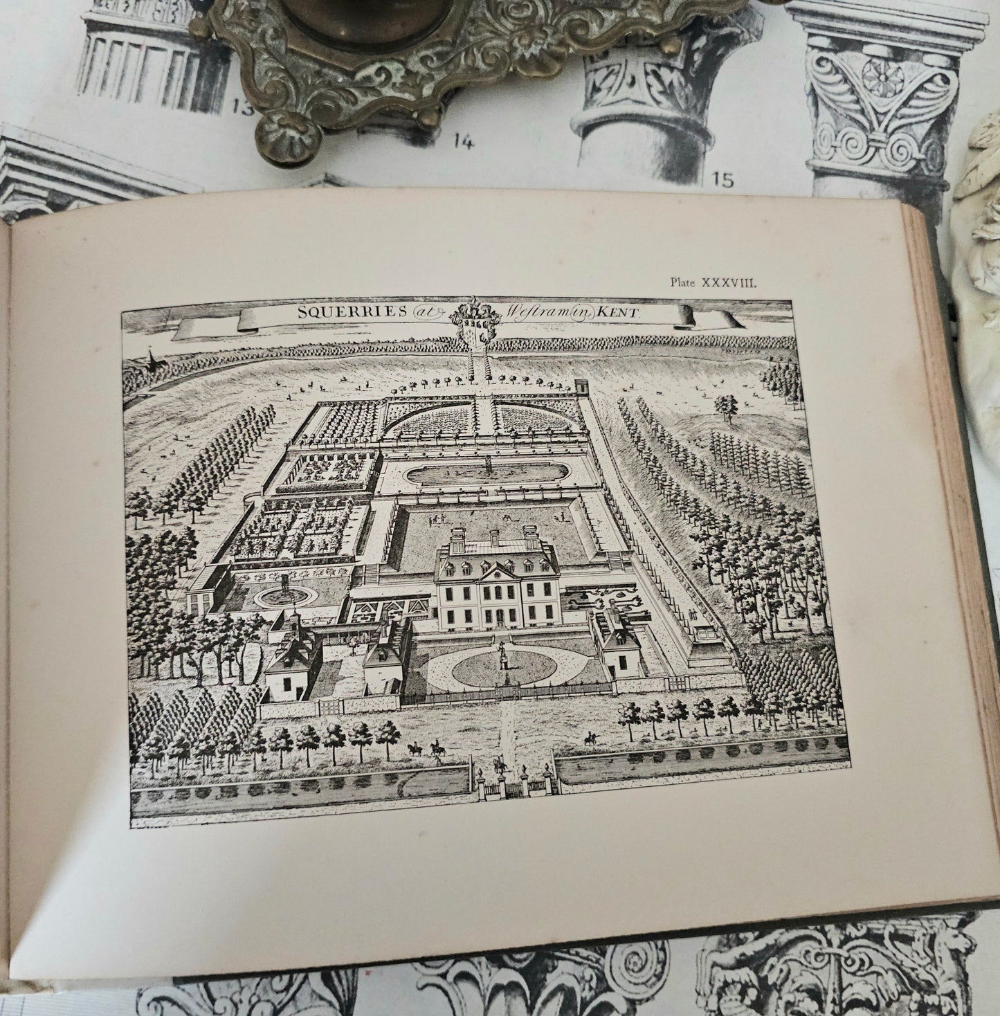 1908 English Houses and Gardens in the 17th and 18th Centuries - Illustrated Antique Book