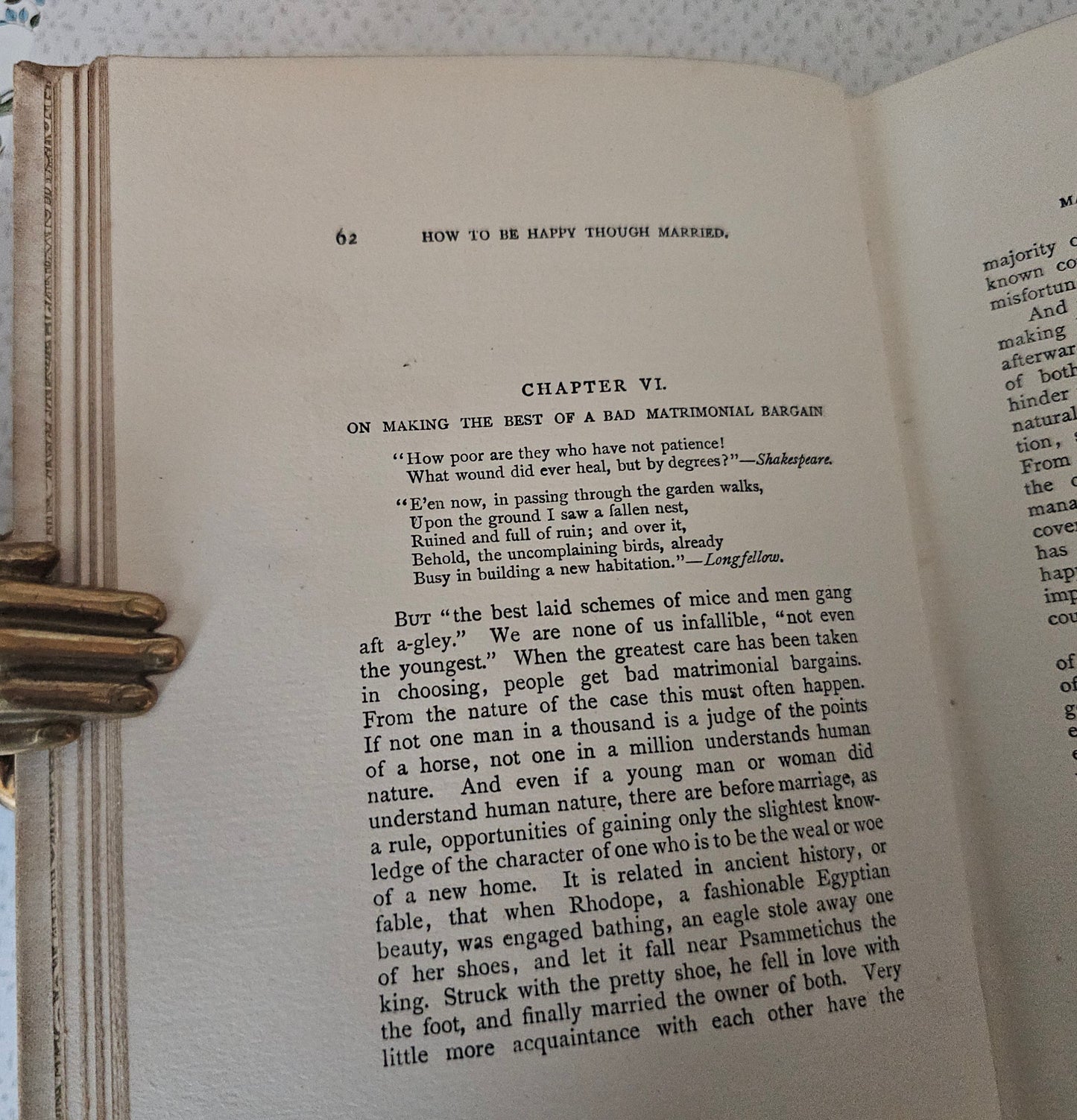 1898 How To Be Happy Though Married - A Handbook to Marriage / Antique Book