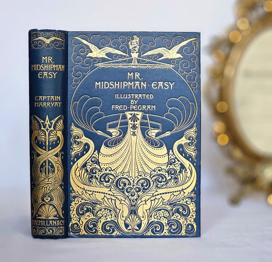 1896 "Mr Midshipman Easy" Antique Book: Turbayne Covers, Illustrated