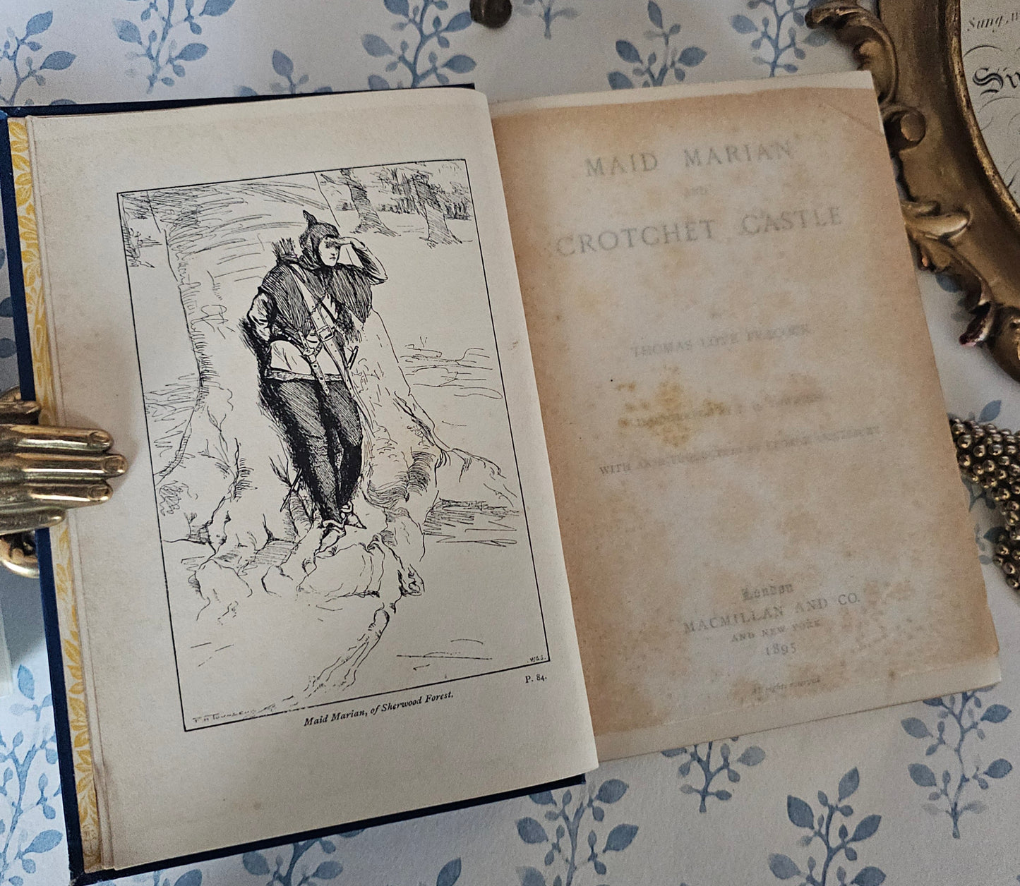 1895 Maid Marian and Crotchet Castle by Thomas Love Peacock: Antique Turbayne Covers, Illustrated