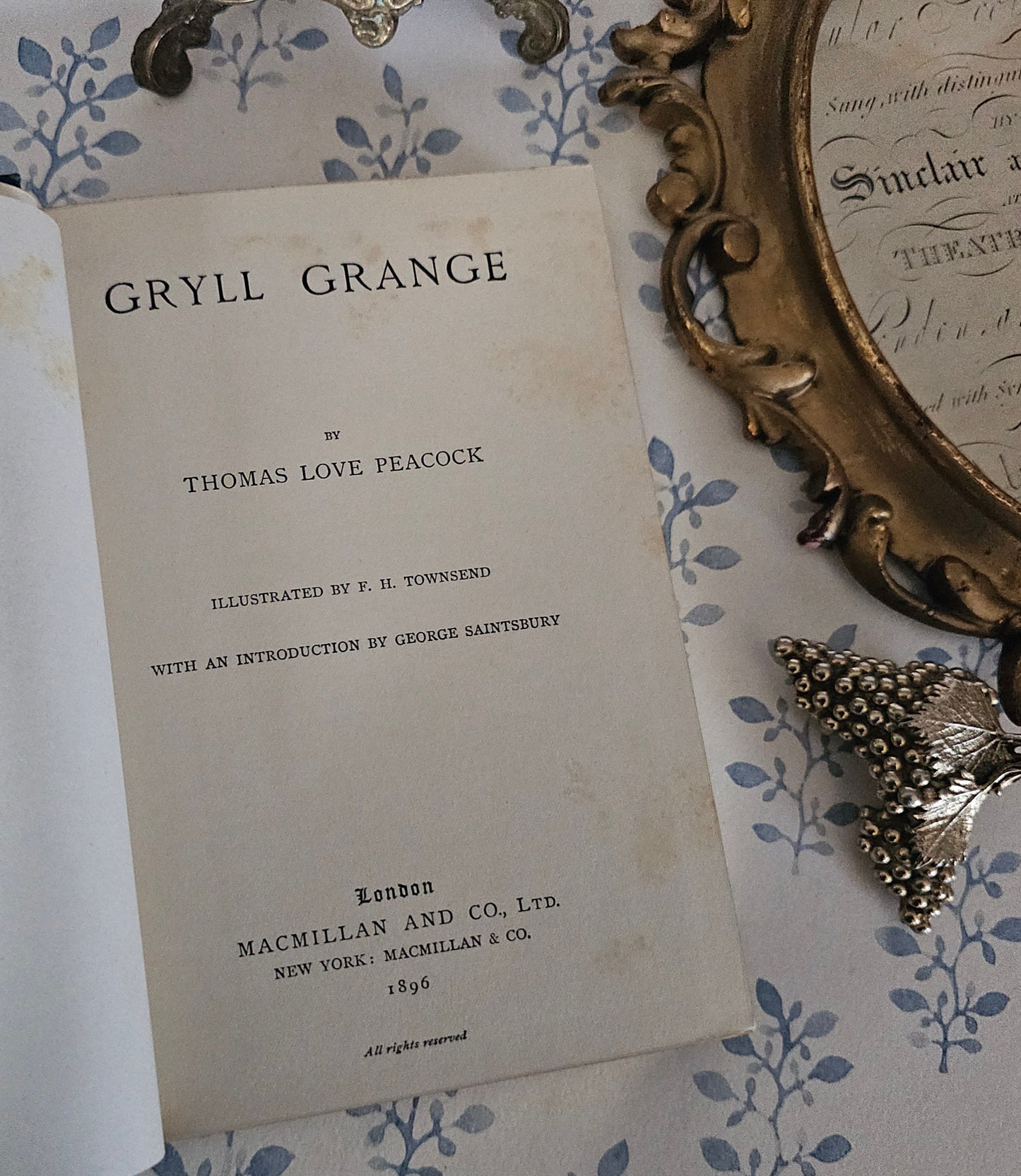 1896 "Gryll Grange" by Thomas Love Peacock: Antique Turbayne Covers, Illustrated
