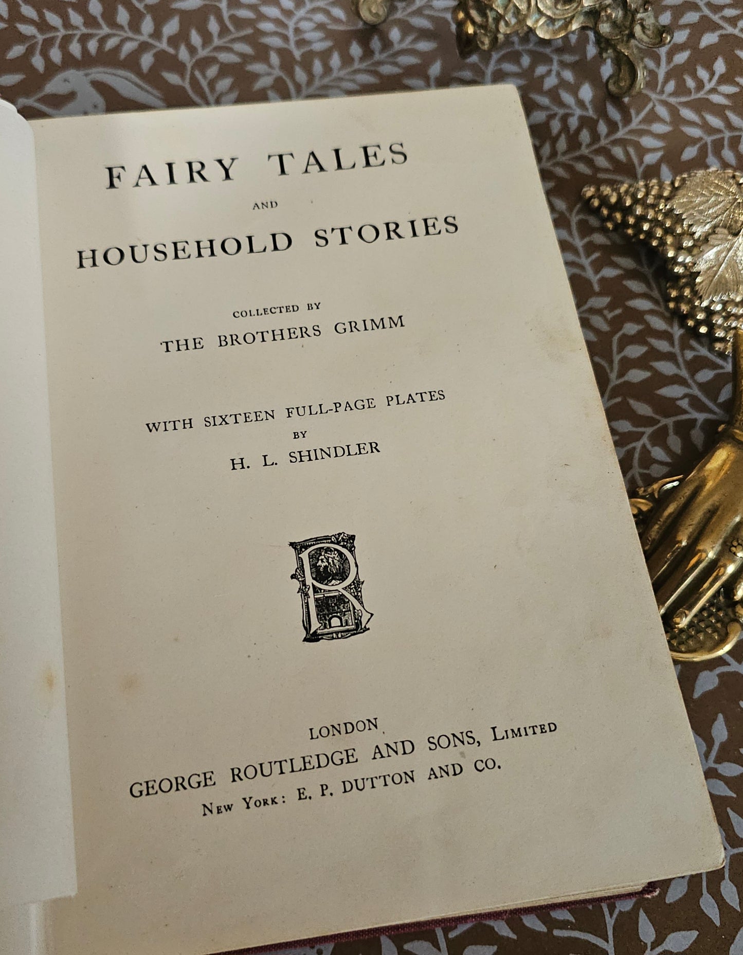 1880s Fairy Tales & Household Stories by Hans Andersen / Antique Illustrated Decorative Book