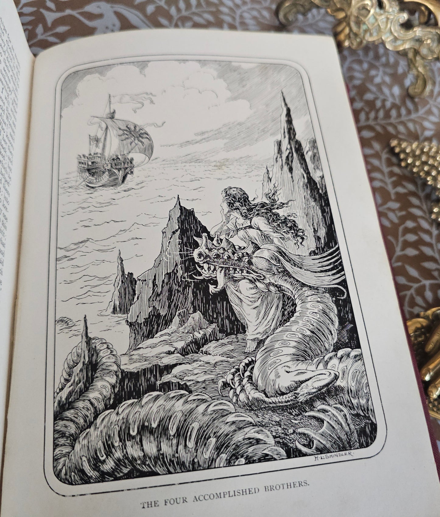 1880s Fairy Tales & Household Stories by Hans Andersen / Antique Illustrated Decorative Book