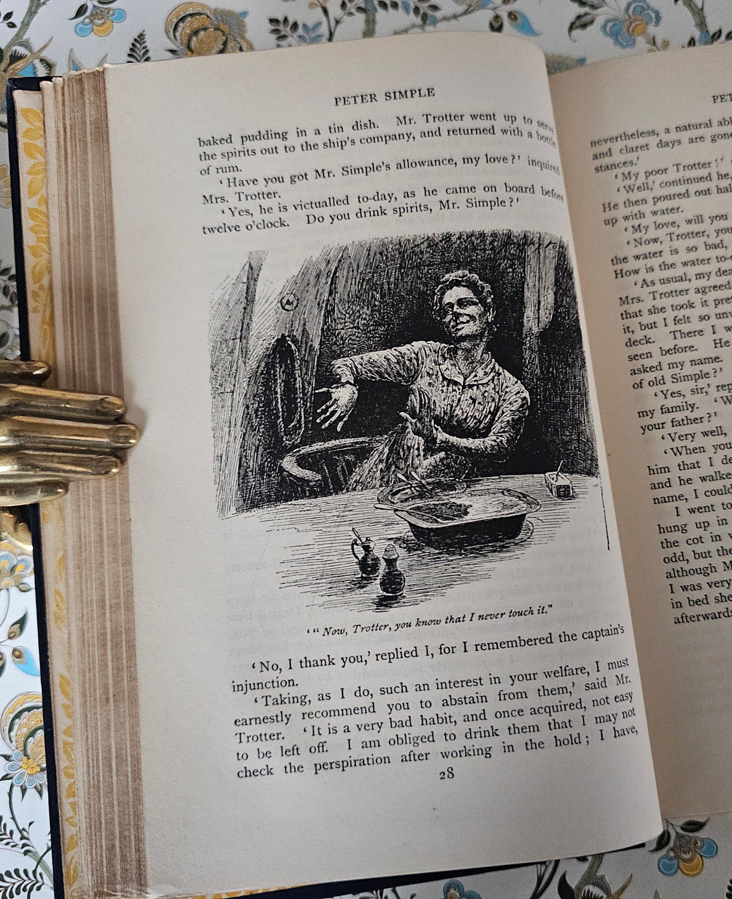 1895 "Peter Simple" Antique Book: Turbayne Covers, Illustrated