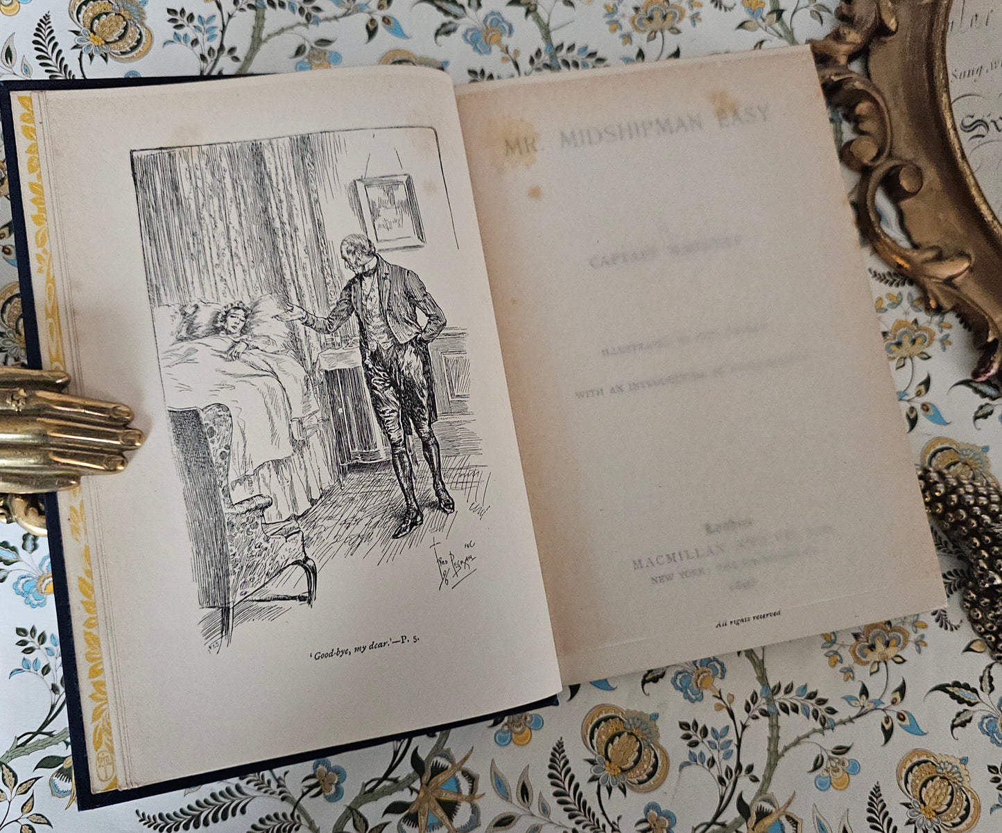 1896 "Mr Midshipman Easy" Antique Book: Turbayne Covers, Illustrated