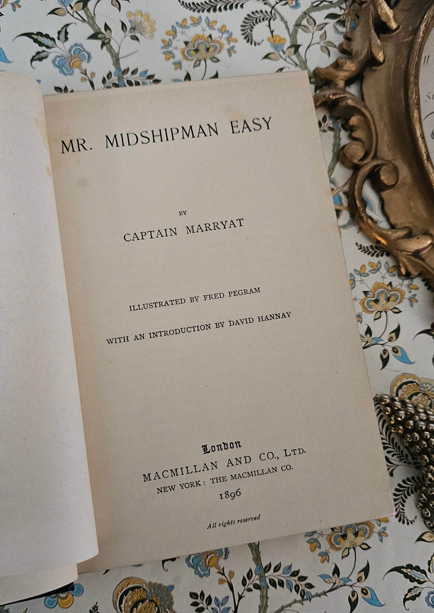 1896 "Mr Midshipman Easy" Antique Book: Turbayne Covers, Illustrated