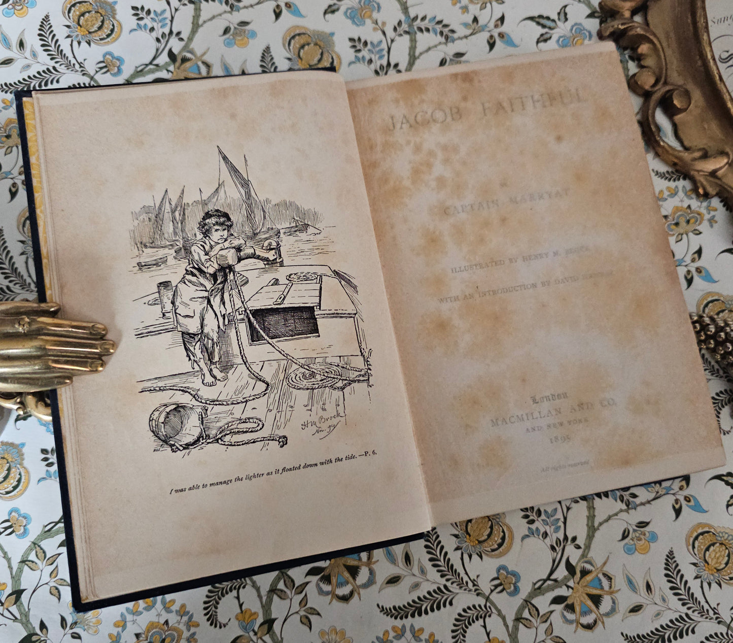 1895 "Jacob Faithful" Antique Book: Turbayne Covers, Illustrated, Presentation Copy