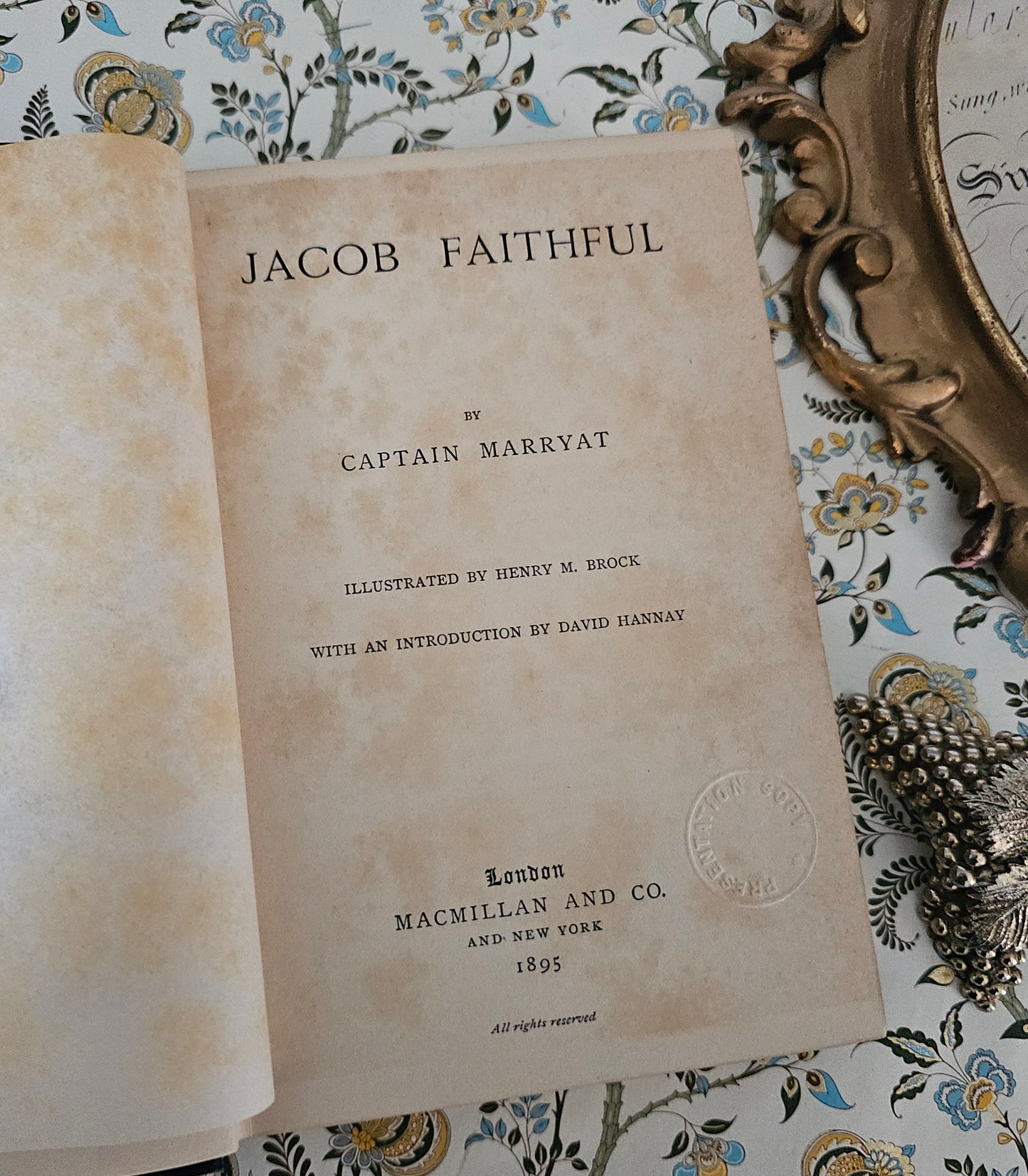 1895 "Jacob Faithful" Antique Book: Turbayne Covers, Illustrated, Presentation Copy