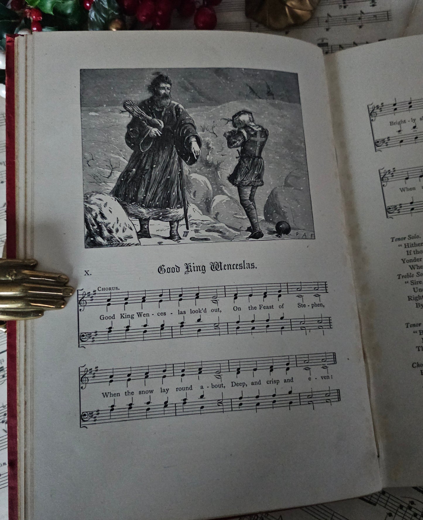1870s Christmas Carols New & Old - 42 Carols Music with Lyrics, Antique Book