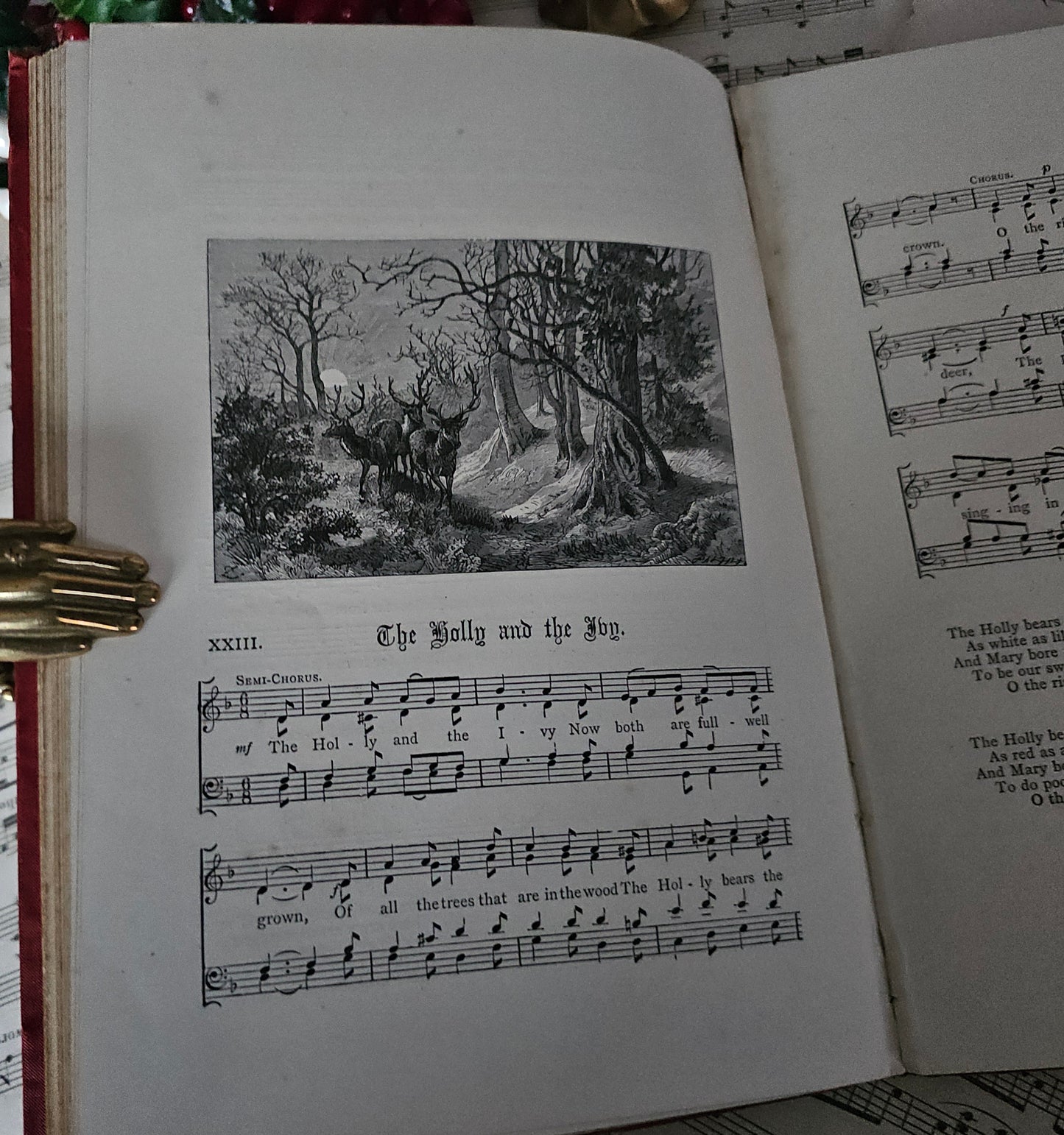 1870s Christmas Carols New & Old - 42 Carols Music with Lyrics, Antique Book