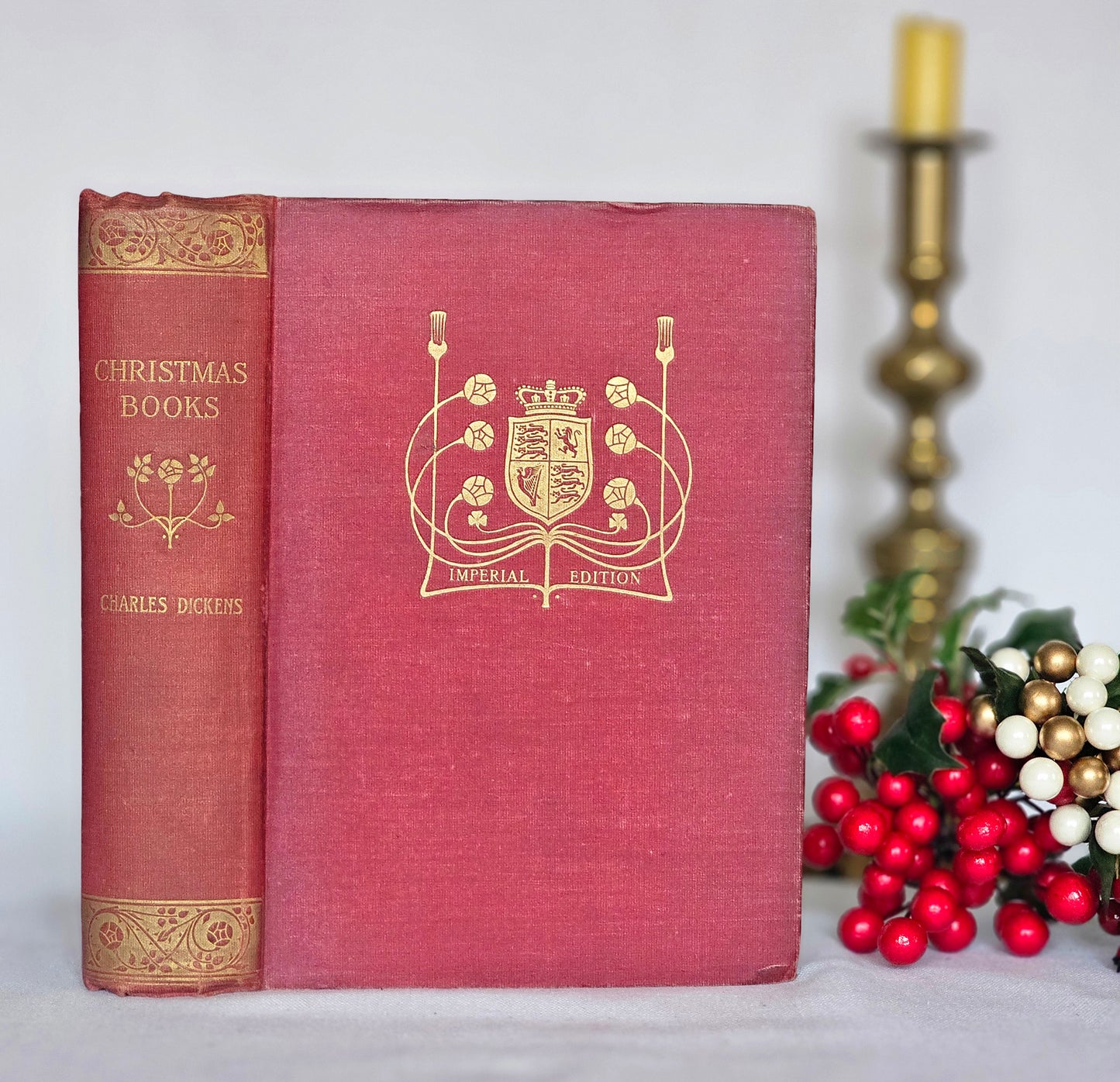 1904 Christmas Books by Charles Dickens: Art Nouveau Decorated Boards, Illustrated