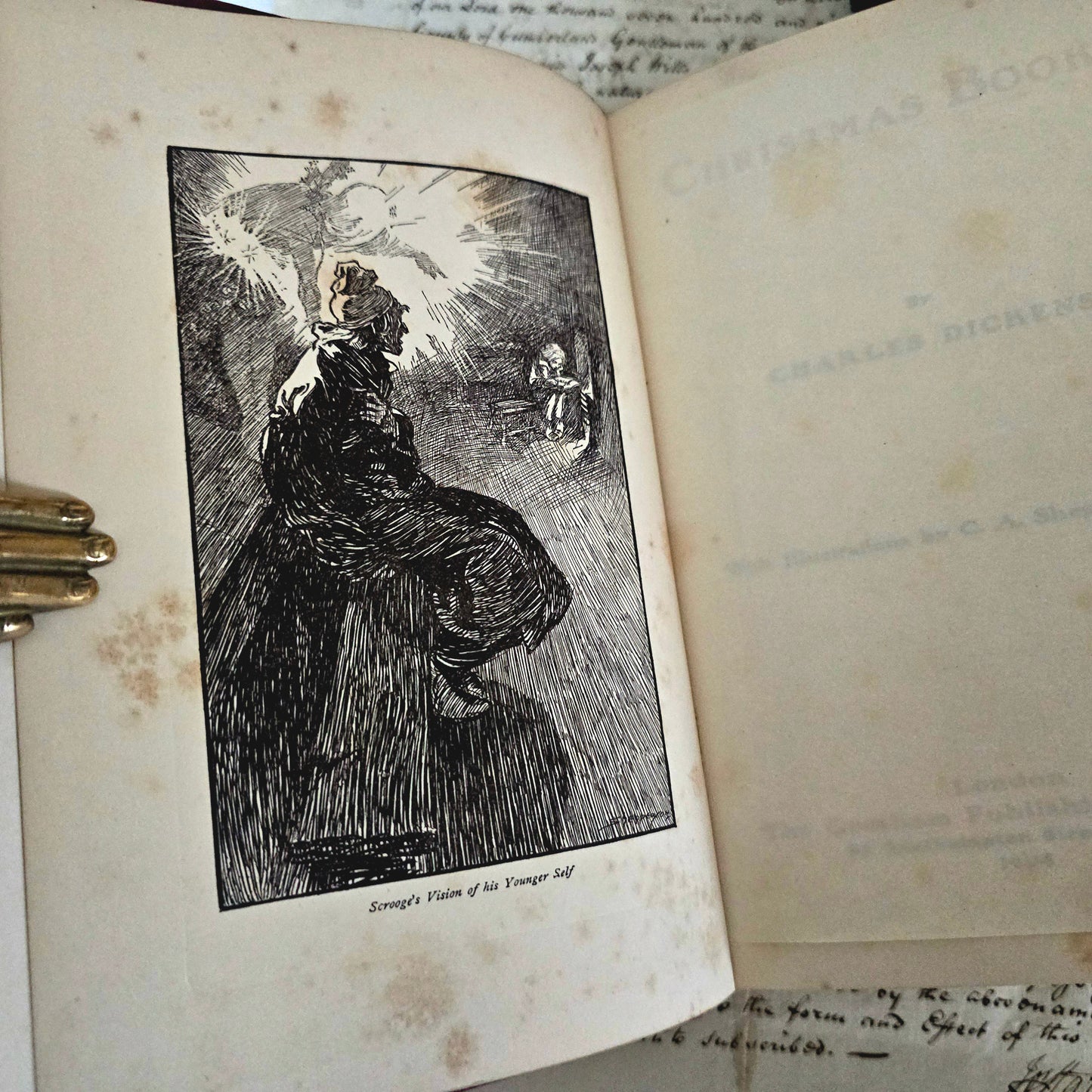 1904 Christmas Books by Charles Dickens: Art Nouveau Decorated Boards, Illustrated