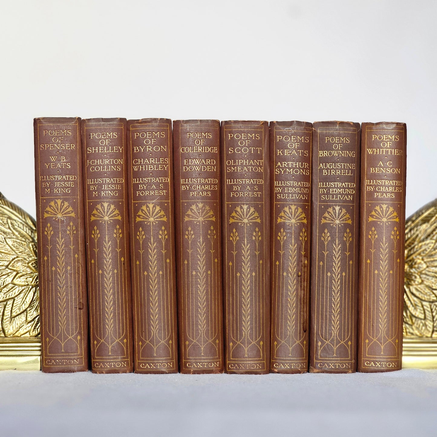1906 Antique Poetry Collection in Eight Volumes : Illustrated