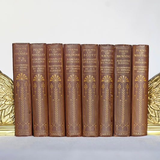 1906 Antique Poetry Collection in Eight Volumes : Illustrated