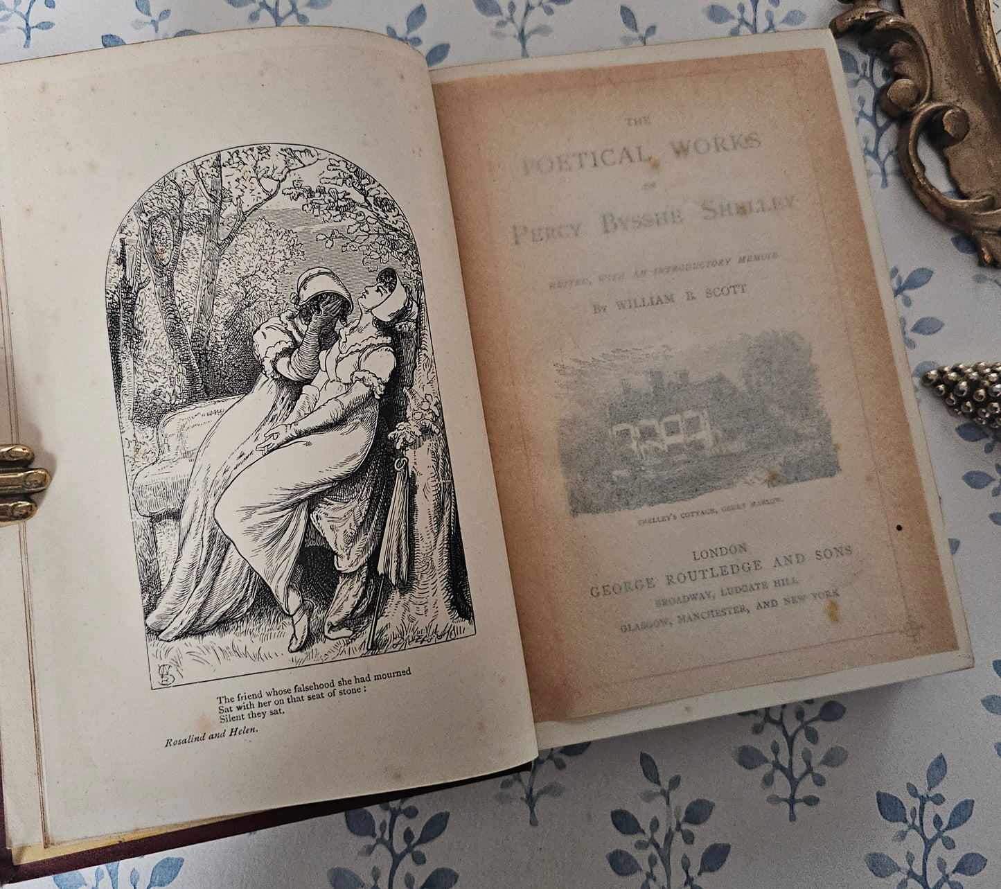 Victorian Illustrated Poetry Book: Shelley's Poetical Works, 1880s Routledge Edition