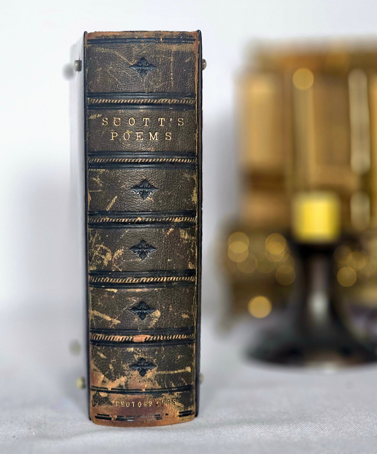 1876 Poems by Walter Scott - Bound in Ancient Oak from a 12th Century Abbey