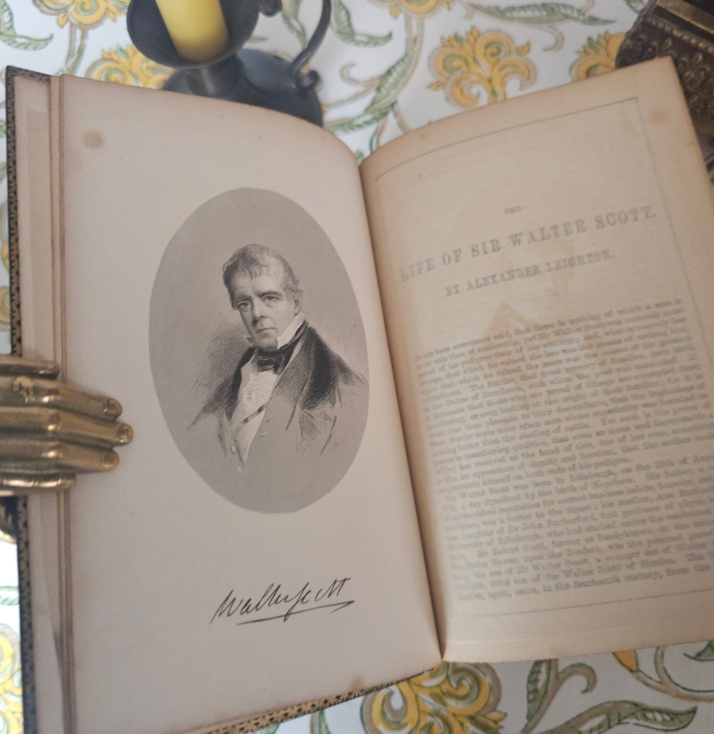 1876 Poems by Walter Scott - Bound in Ancient Oak from a 12th Century Abbey