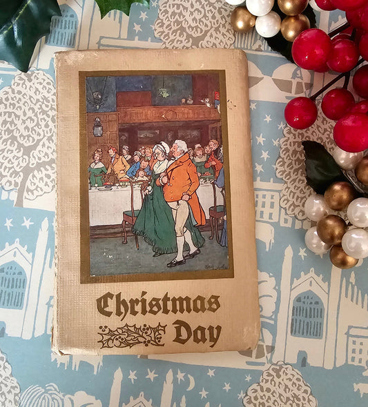 1908 Christmas Day by Washington Irving - Antique Illustrated Pocket-Sized Book