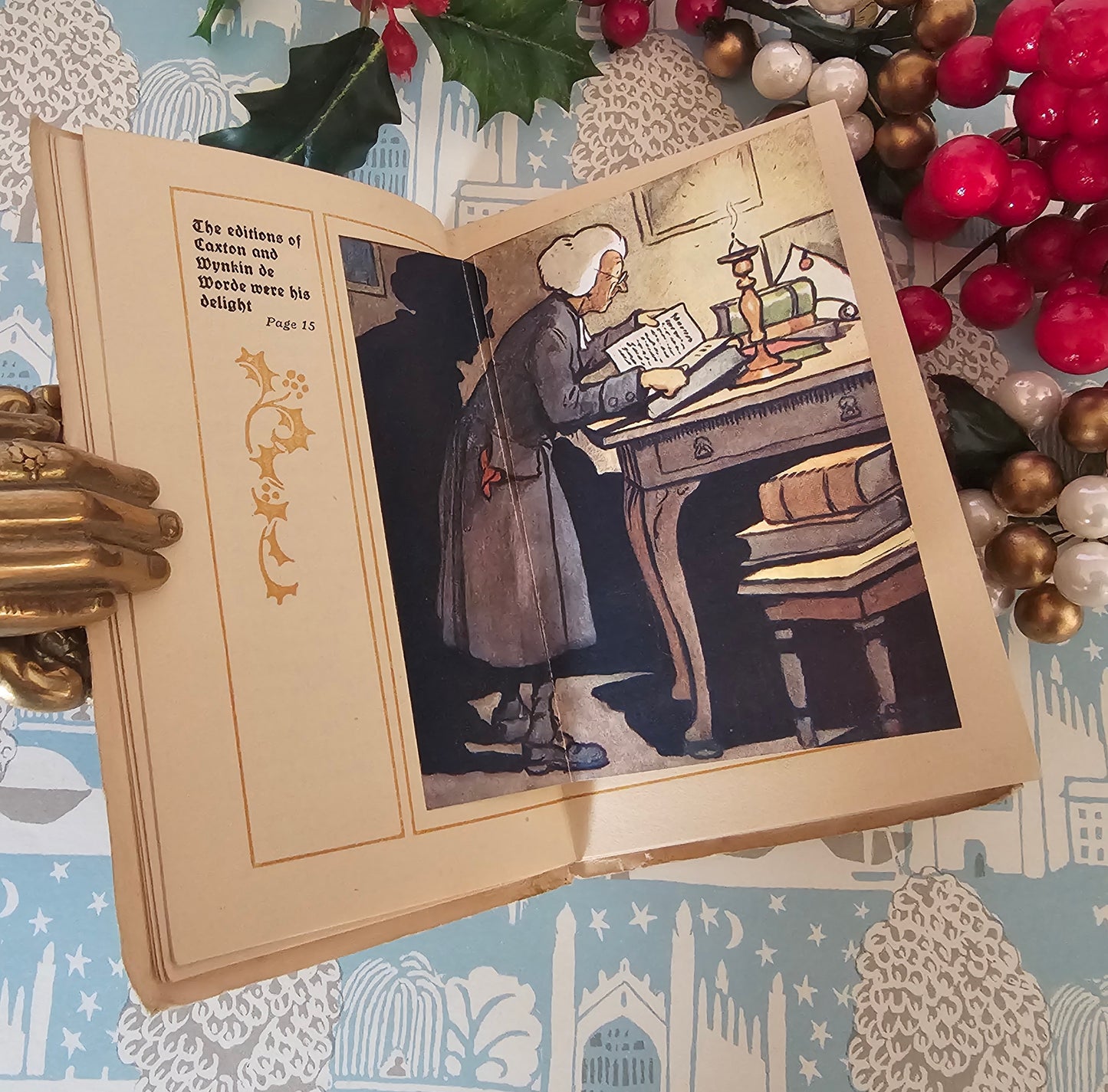 1908 Christmas Day by Washington Irving - Antique Illustrated Pocket-Sized Book