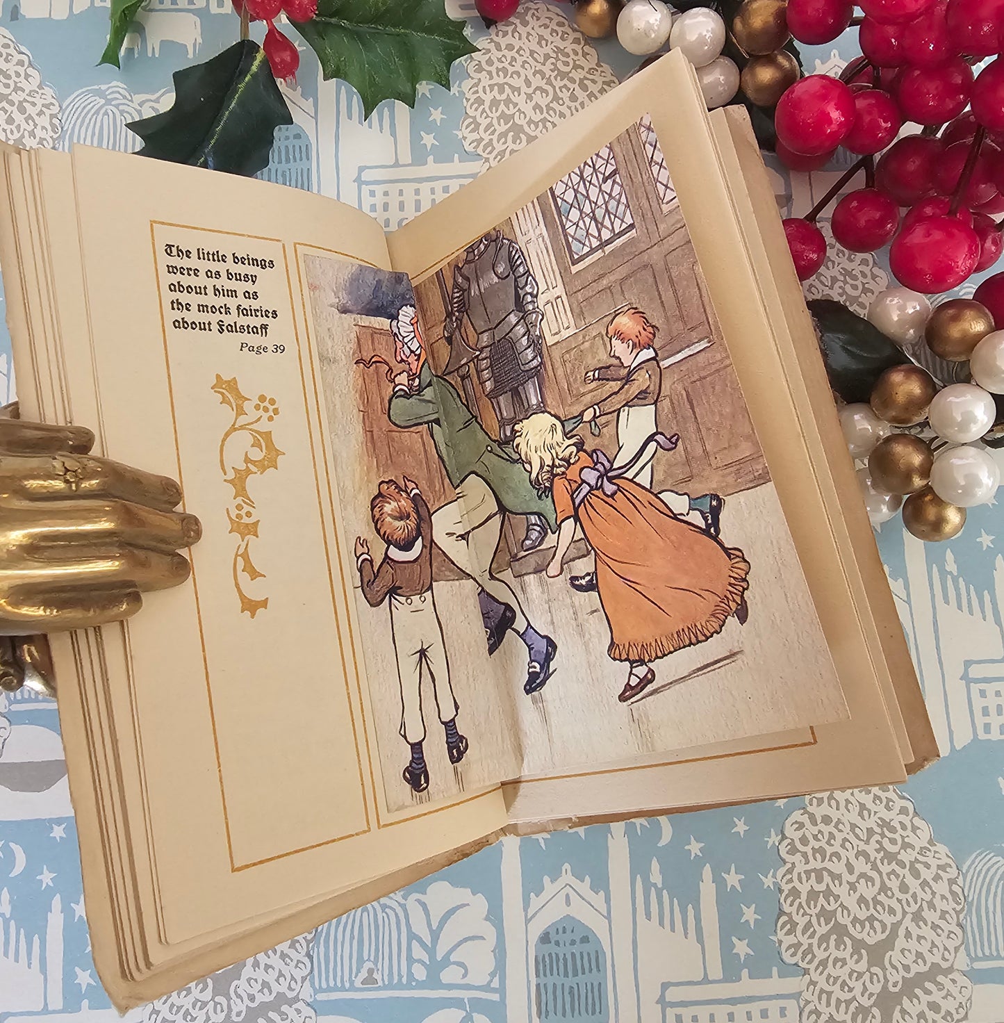 1908 Christmas Day by Washington Irving - Antique Illustrated Pocket-Sized Book