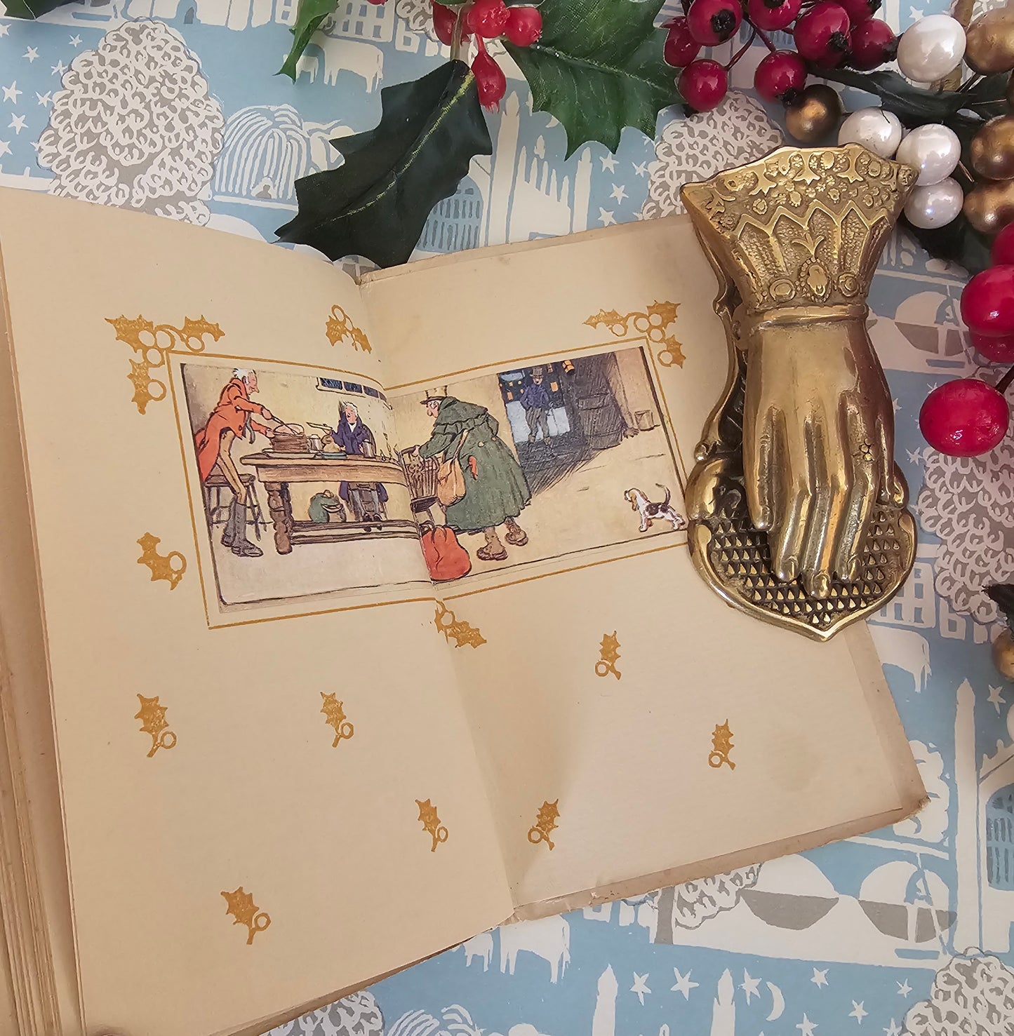 1908 Christmas Day by Washington Irving - Antique Illustrated Pocket-Sized Book