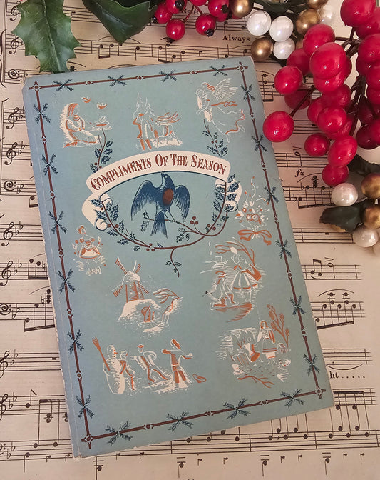 1947 Compliments of the Season - History of the Christmas Card, Vintage Illustrated Book