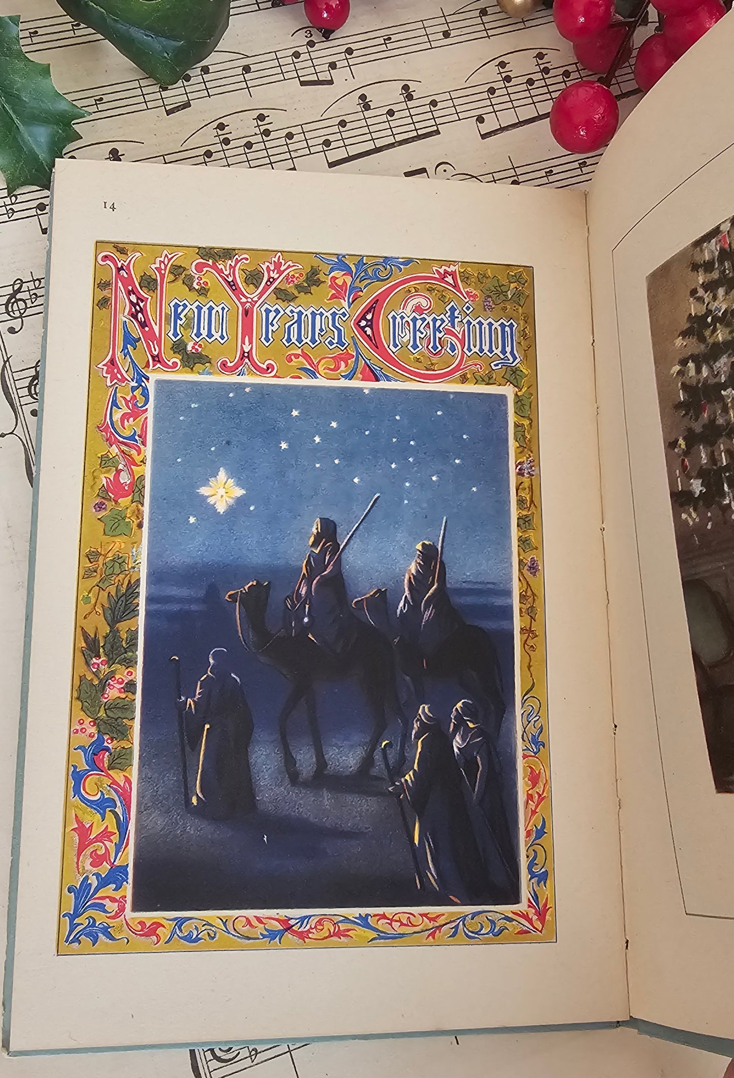 1947 Compliments of the Season - History of the Christmas Card, Vintage Illustrated Book