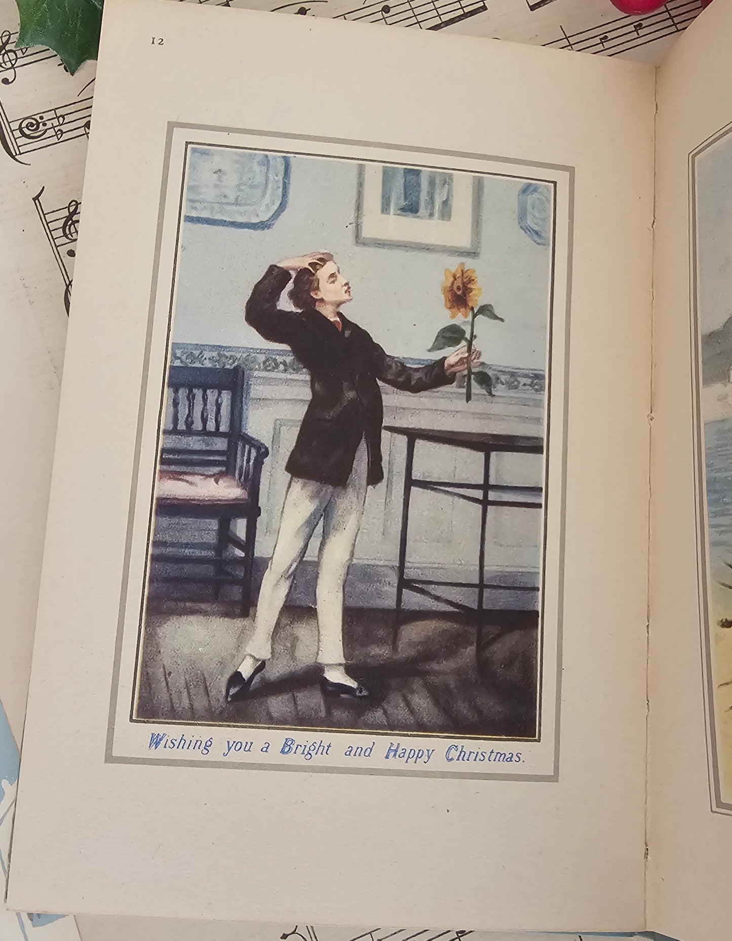 1947 Compliments of the Season - History of the Christmas Card, Vintage Illustrated Book