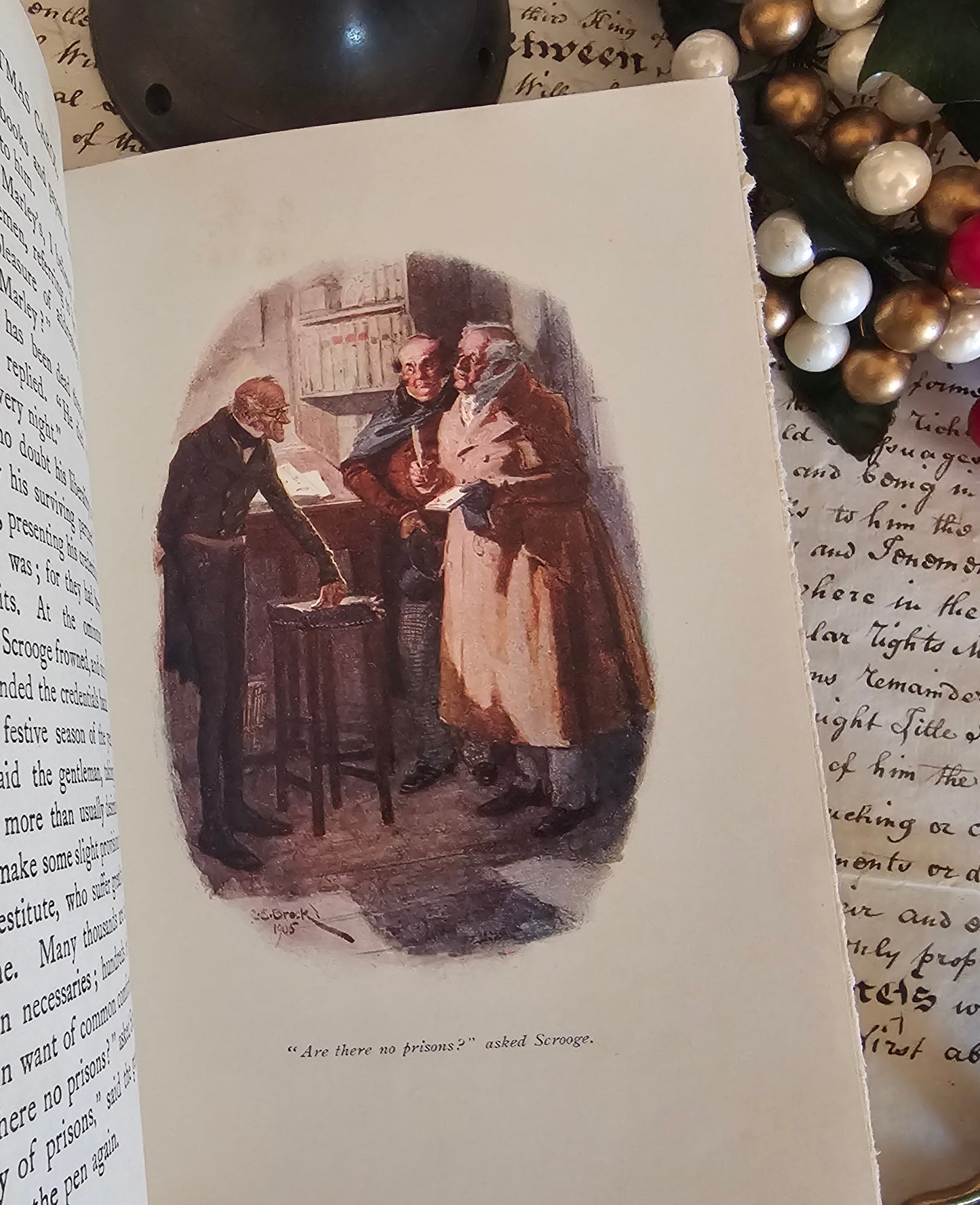 1913 A Christmas Carol - CE Brock Illustrations, JM Dent London - Antique Christmas Book