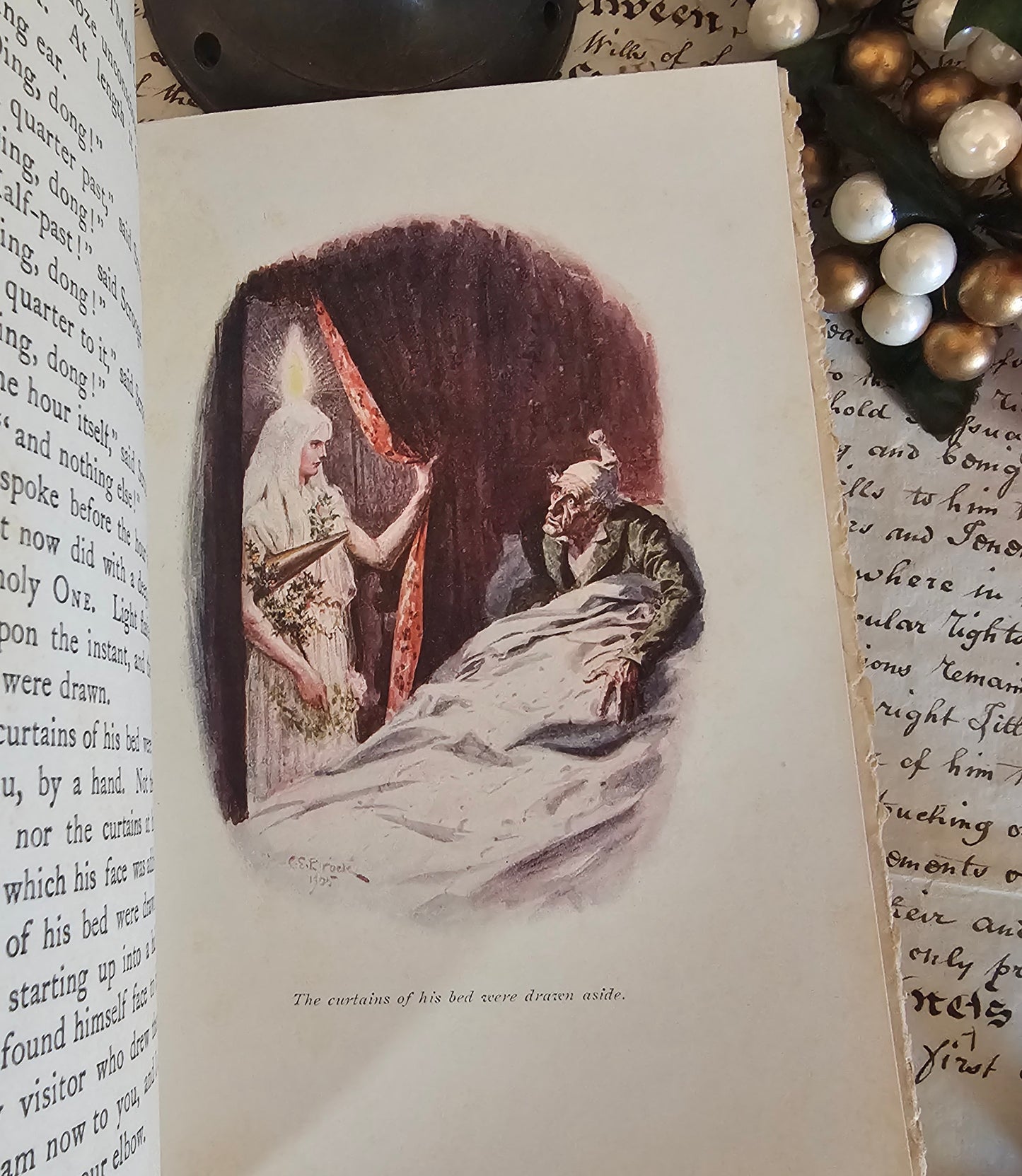 1913 A Christmas Carol - CE Brock Illustrations, JM Dent London - Antique Christmas Book